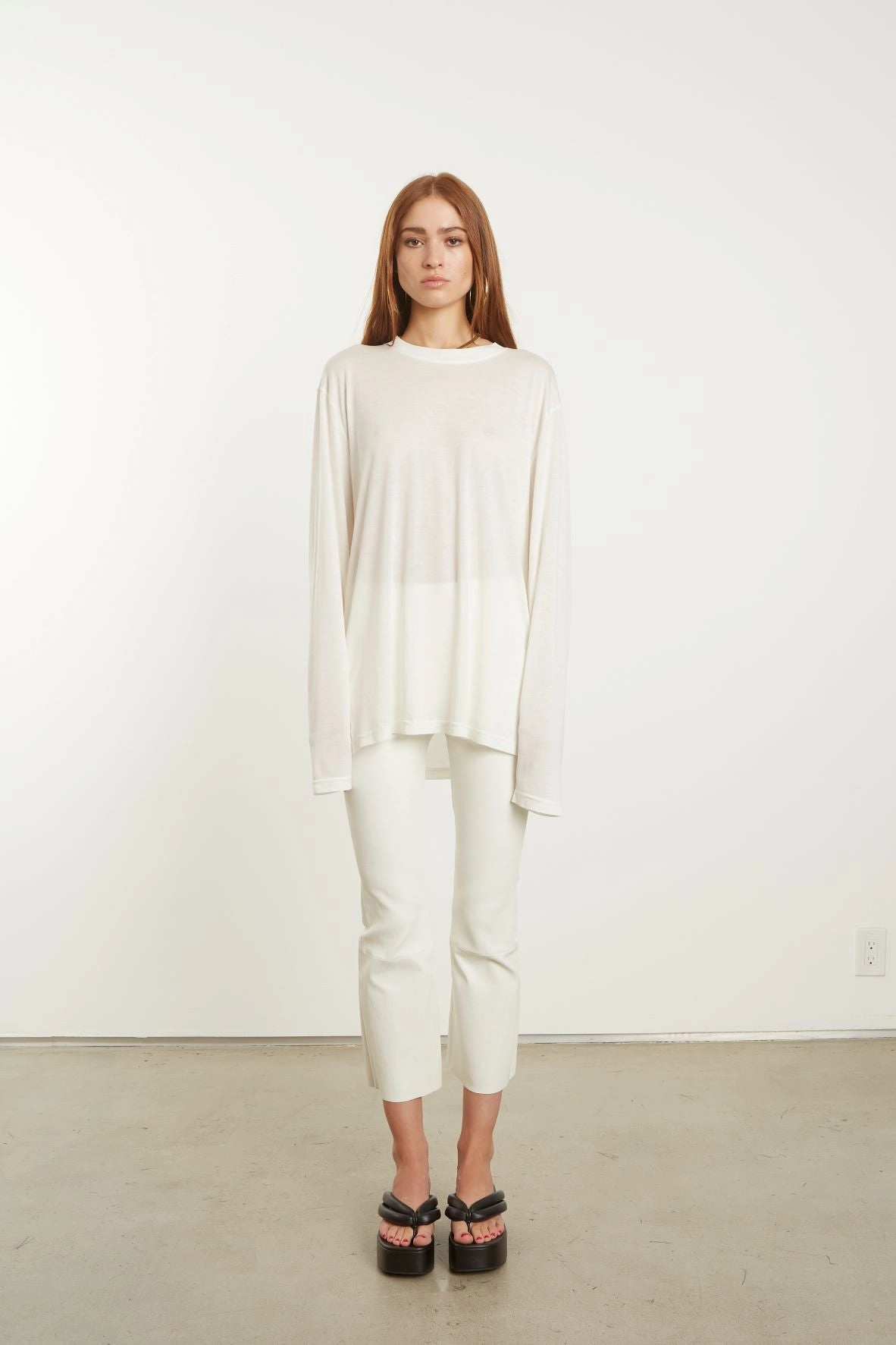 VentilatedArmholes White Long Sleeve Oversized Tee