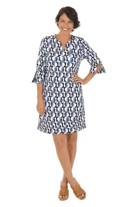 Pale Half Moon UPF50  Split Neck Travel Dress HighDensityFoam BreathableMesh