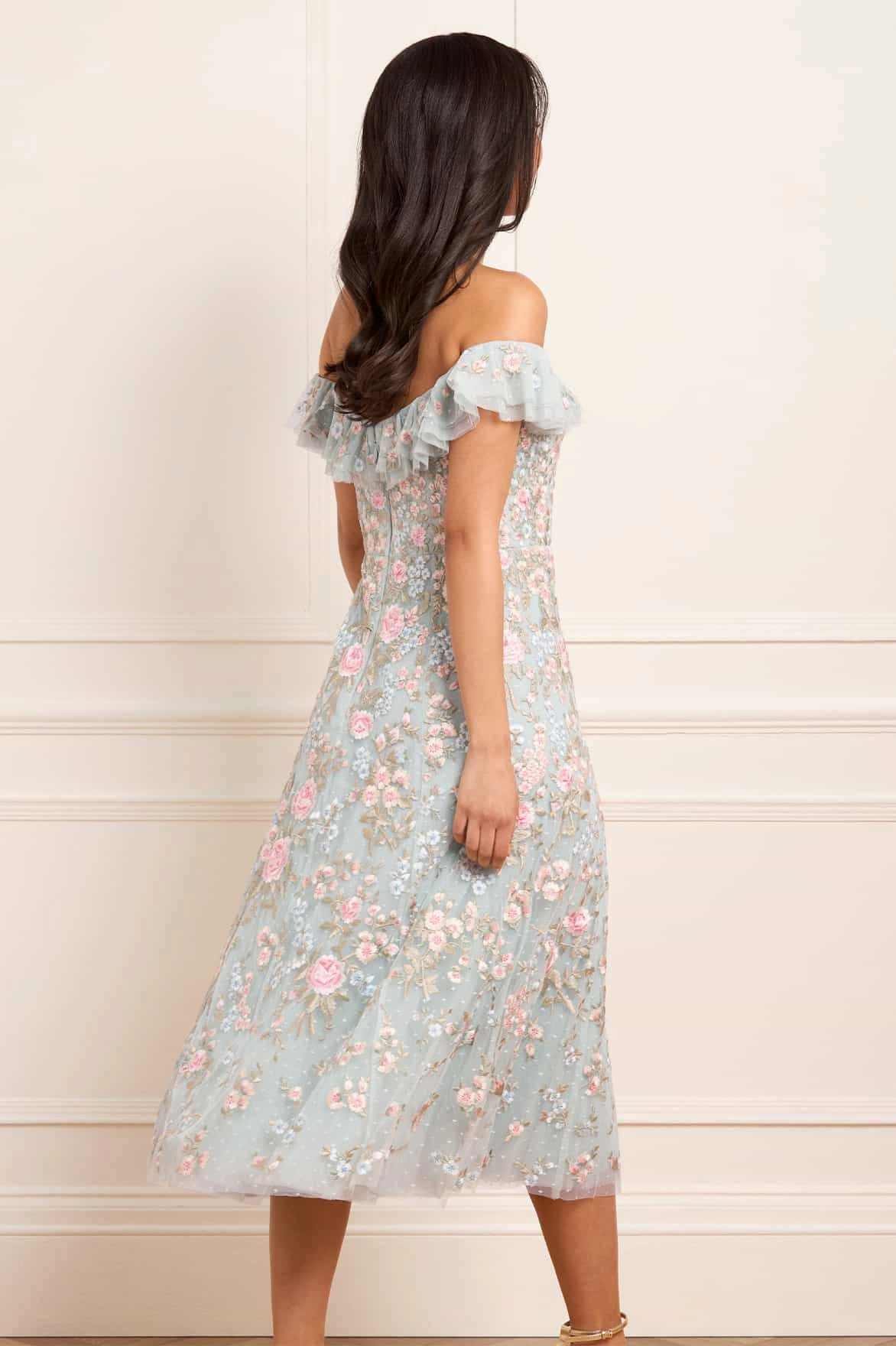 Mood Edge Antoinettes Floral Off-Shoulder Ballerina Dress