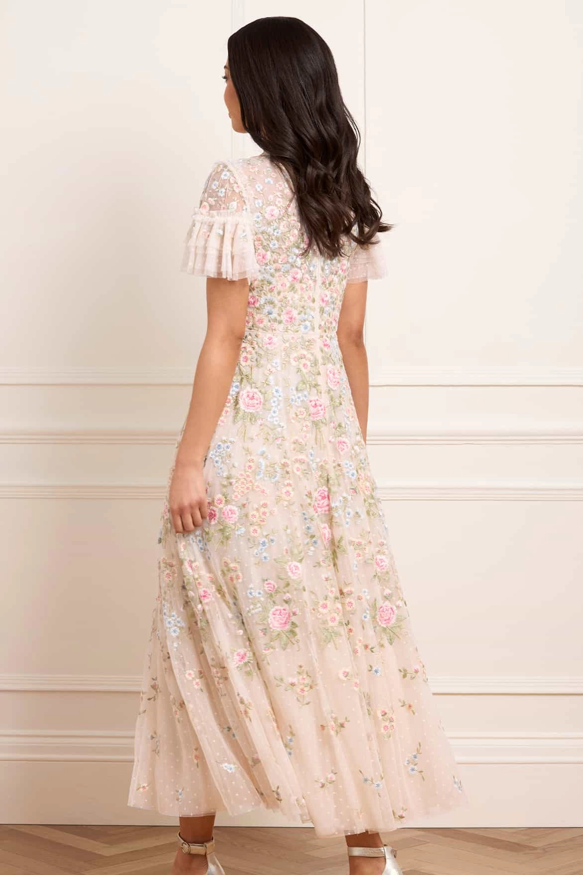 Antoinettes Floral Round Neck Ankle Gown Cruise-Wear tailored look