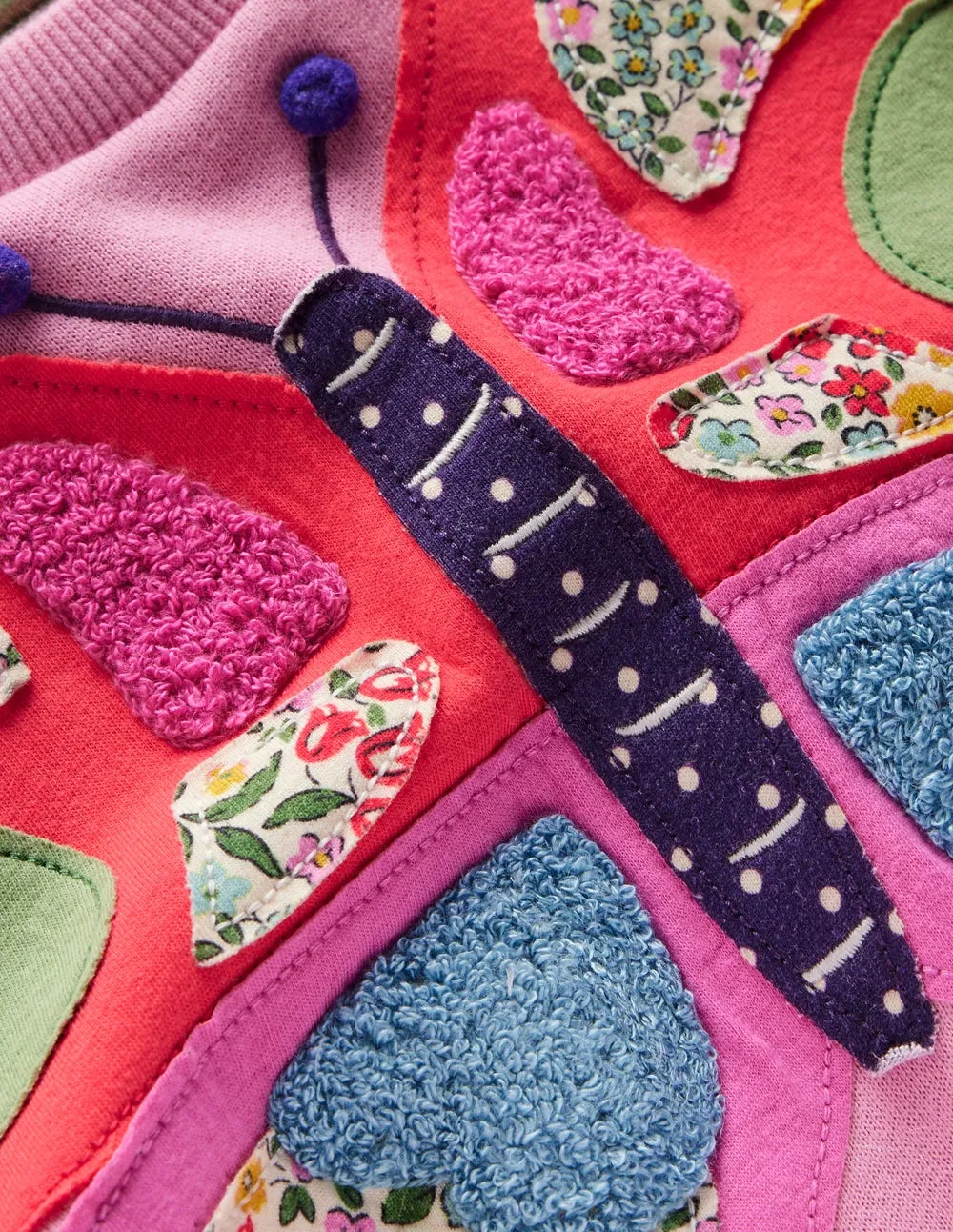 Applique Sweatshirt-Formica Pink Butterfly Vibrant Colors