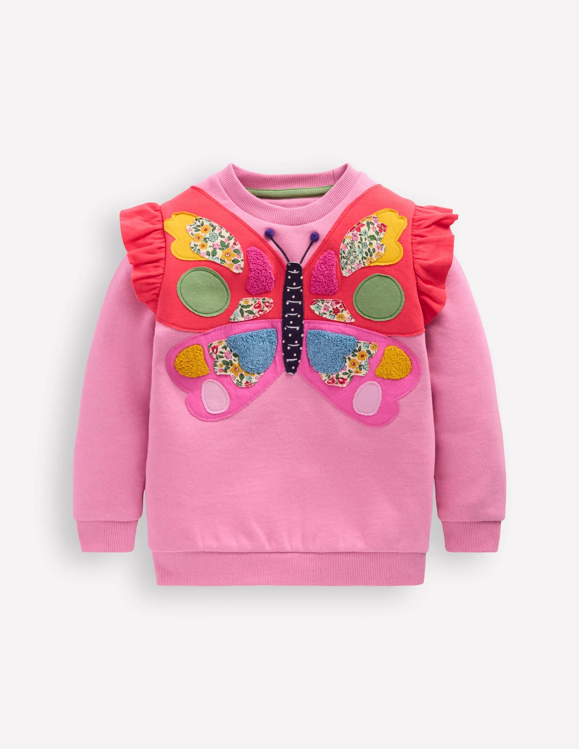 Applique Sweatshirt-Formica Pink Butterfly Durable Colorfast Finish