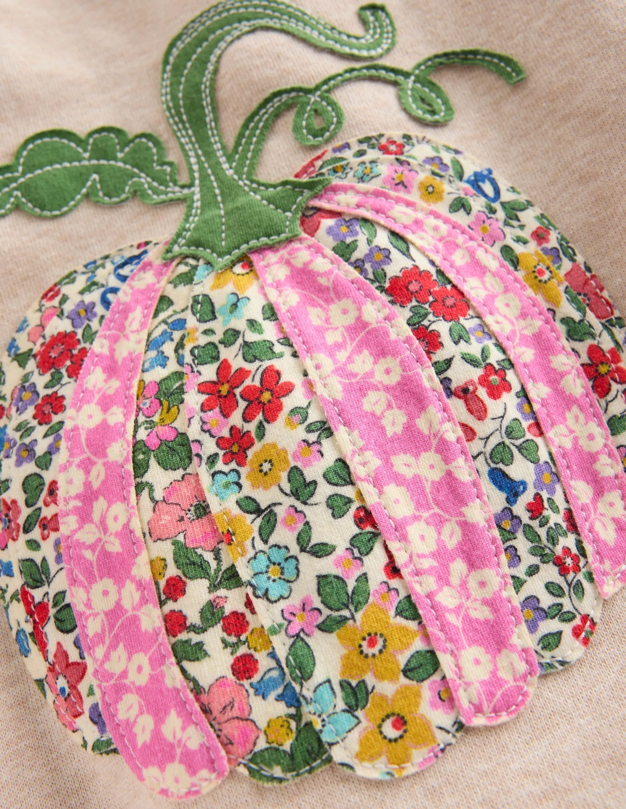 Comfort Apparel Minimalist Apparel Applique Sweatshirt-Oatmeal Marl Pumpkin