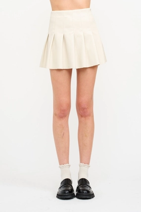 Feminine Charm Chill Vibe ARIA PLEATED MINI SKIRT