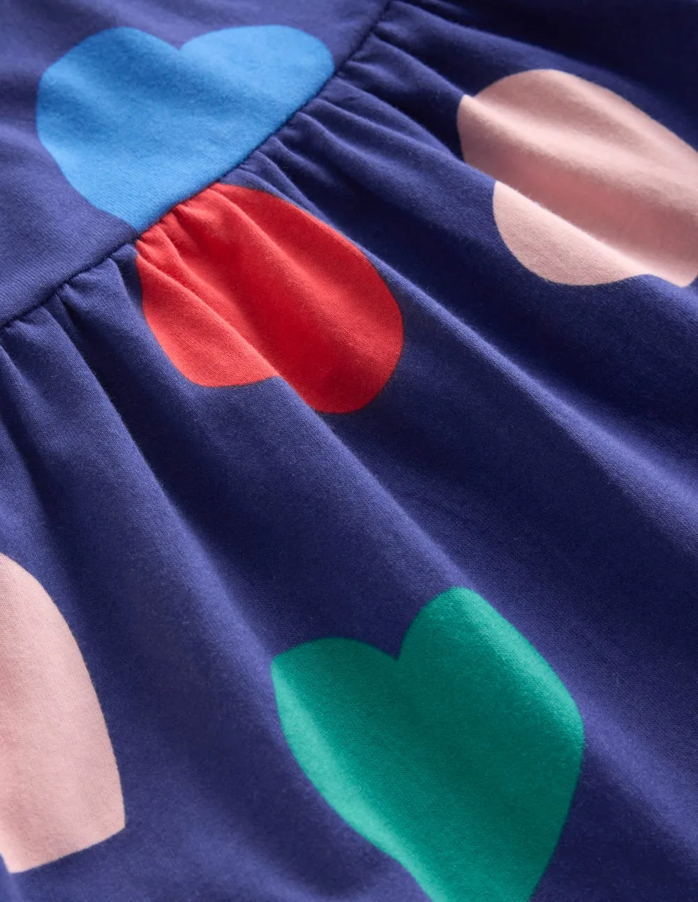 Ariel Long Sleeve Twirly Dress-Starboard Blue Hearts Easy Fit