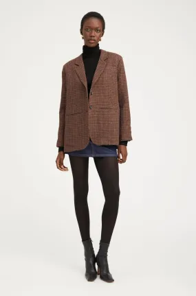 Weather resistant Houndstooth Wool Oversized Blazer