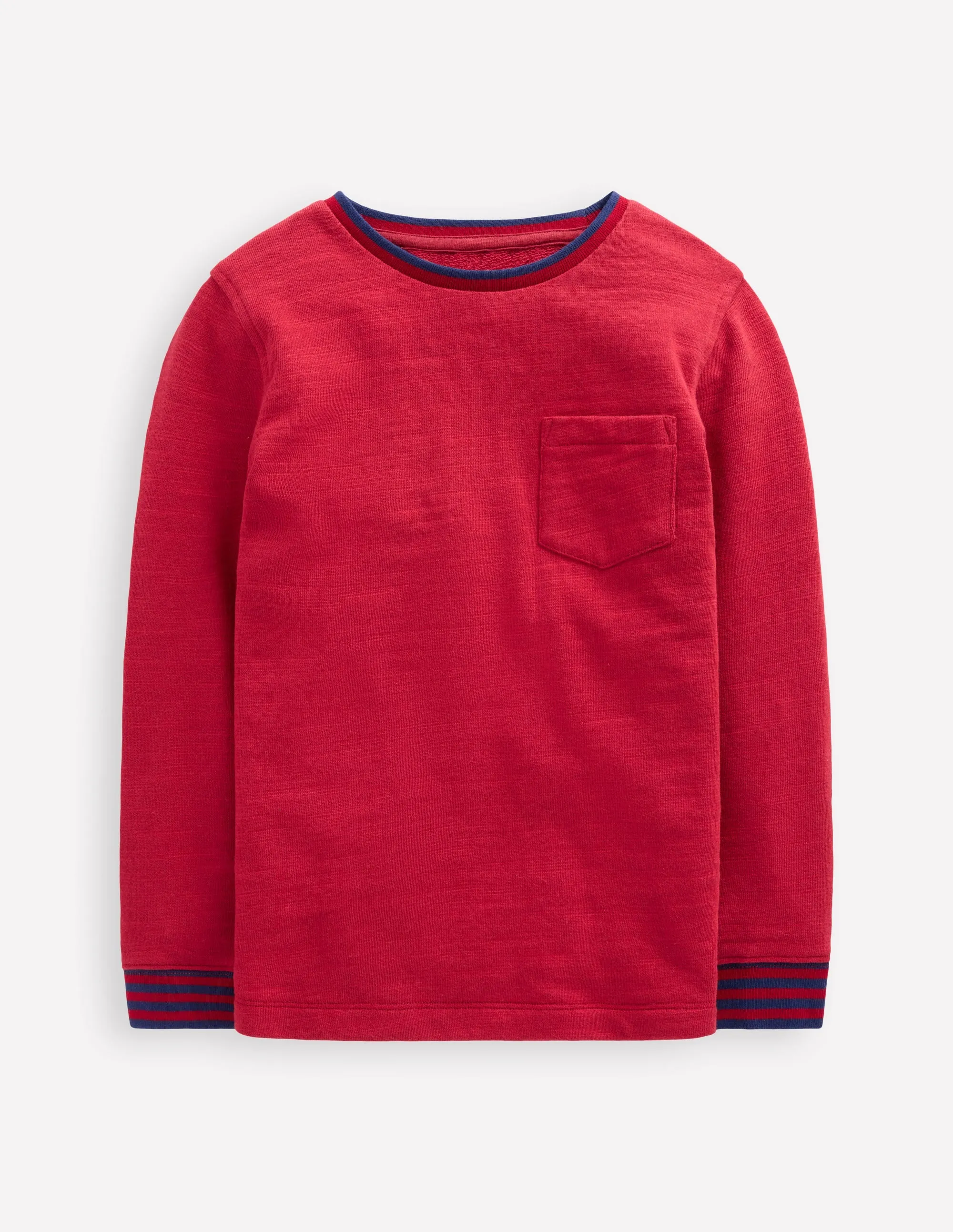 Soft Brushed Finish ReinforcedStitching Cosy Mid-weight T-shirt-Red Liquorice/ Sapphire Blue