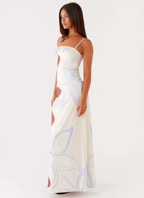 Aster Bloom Maxi Dress - Bloom Wave Print