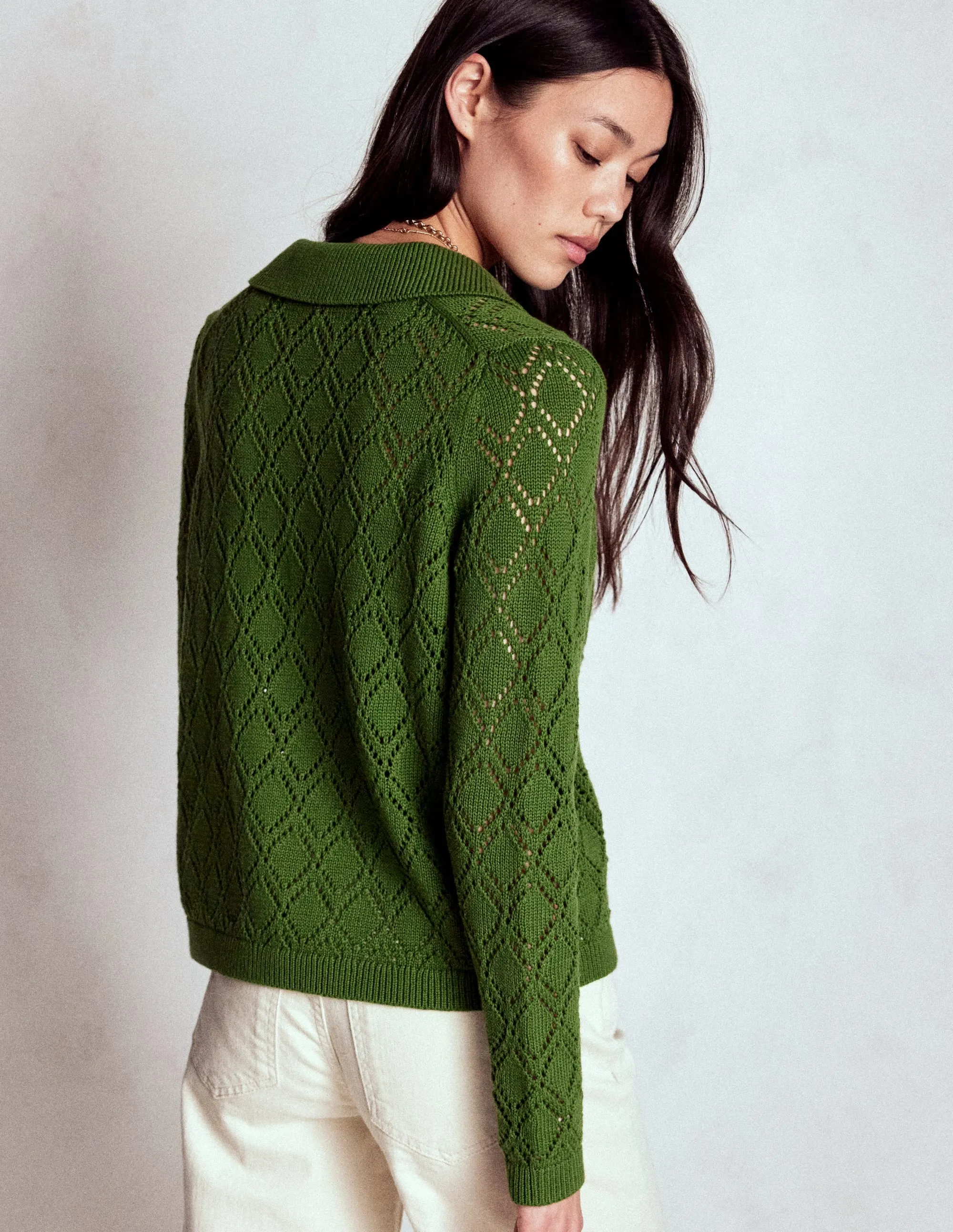 Astrid Knitted Shirt-Promenade Green OdorResistant Fiber