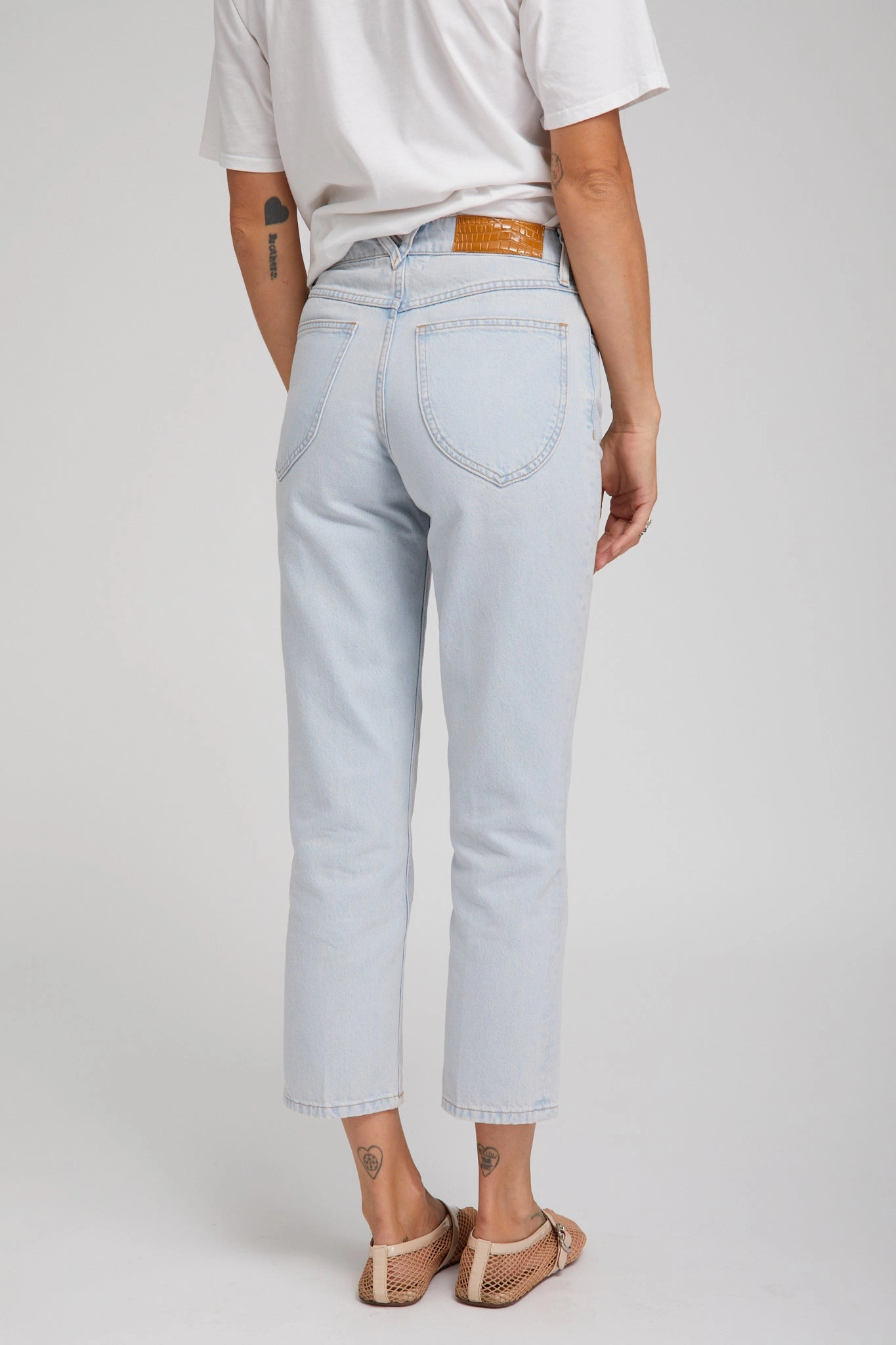 Piaf Crop Straight Leg Denim Flatlock Seam Technique