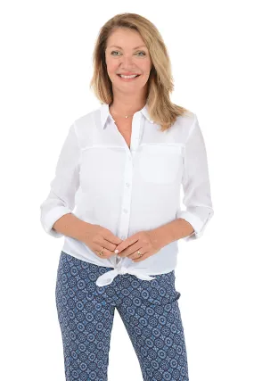 SoftTouchBrushedInterior Solid Single Pocket Button-Front Shirt