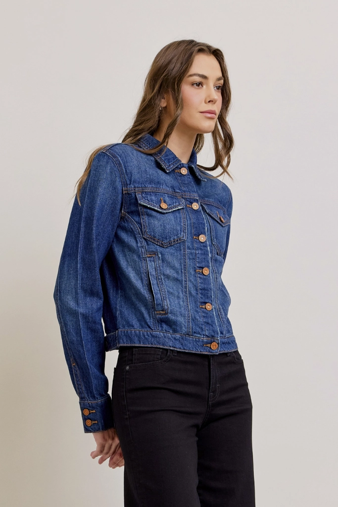 Aubrey Classic Denim Jacket Non Restrictive Mobility Stretch Panels
