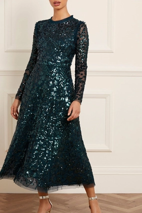 Aurelia Long Sleeve Ballerina Dress Sophisticated Layers Professional Look