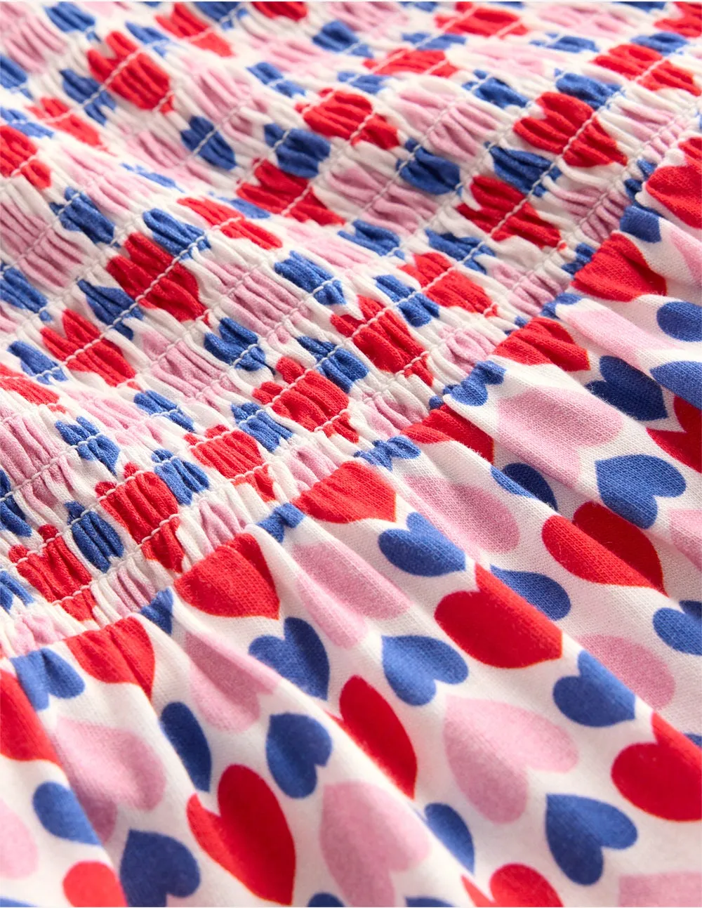 Lace-Edge Aurora Long Sleeve Dress-Poppy Red Geo Heart