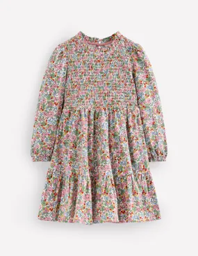 Aurora Long Sleeve Dress-Soft Ivory Berry Floral Breezy Mood