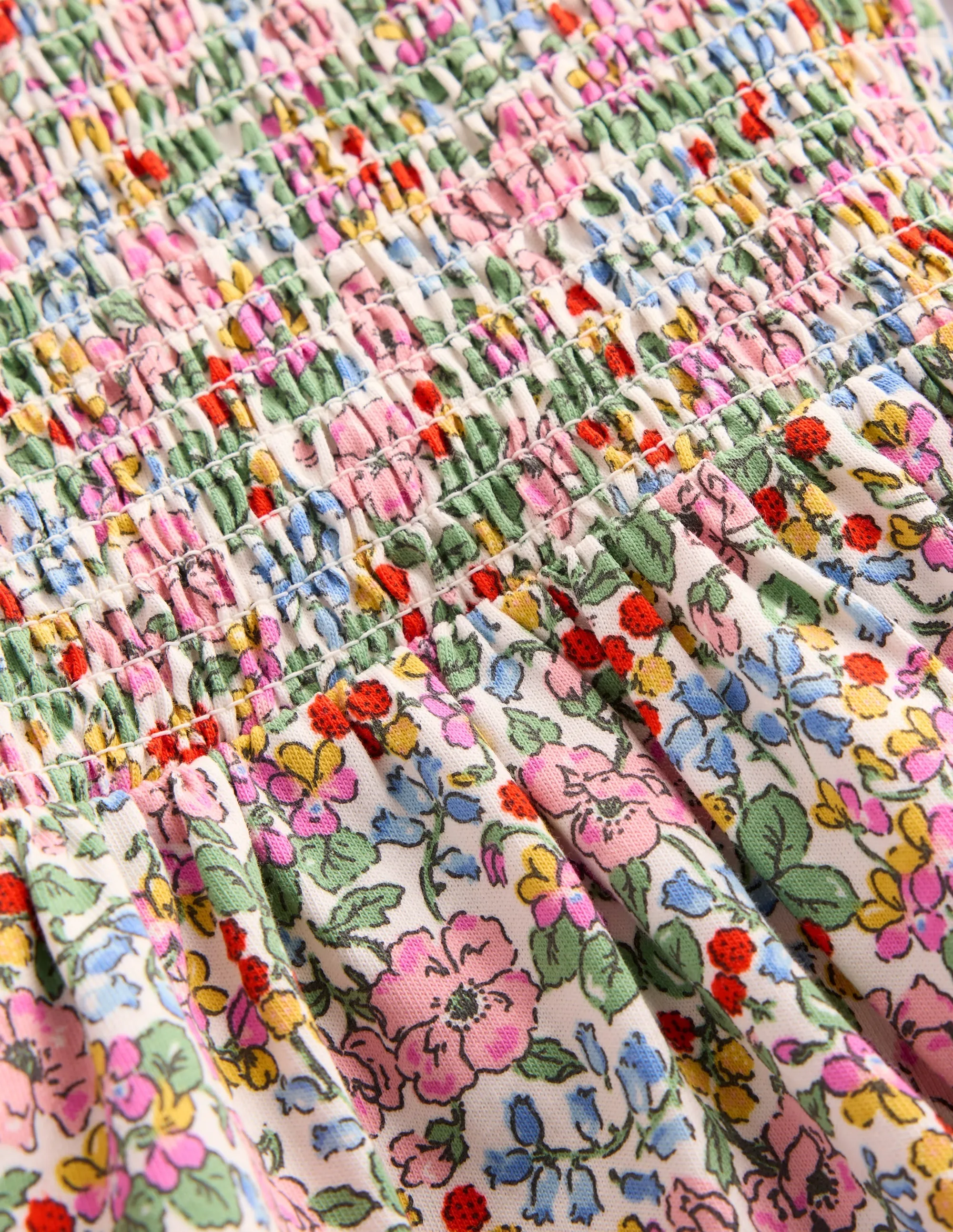 Aurora Long Sleeve Dress-Soft Ivory Berry Floral Matte-finish Chill Friendly