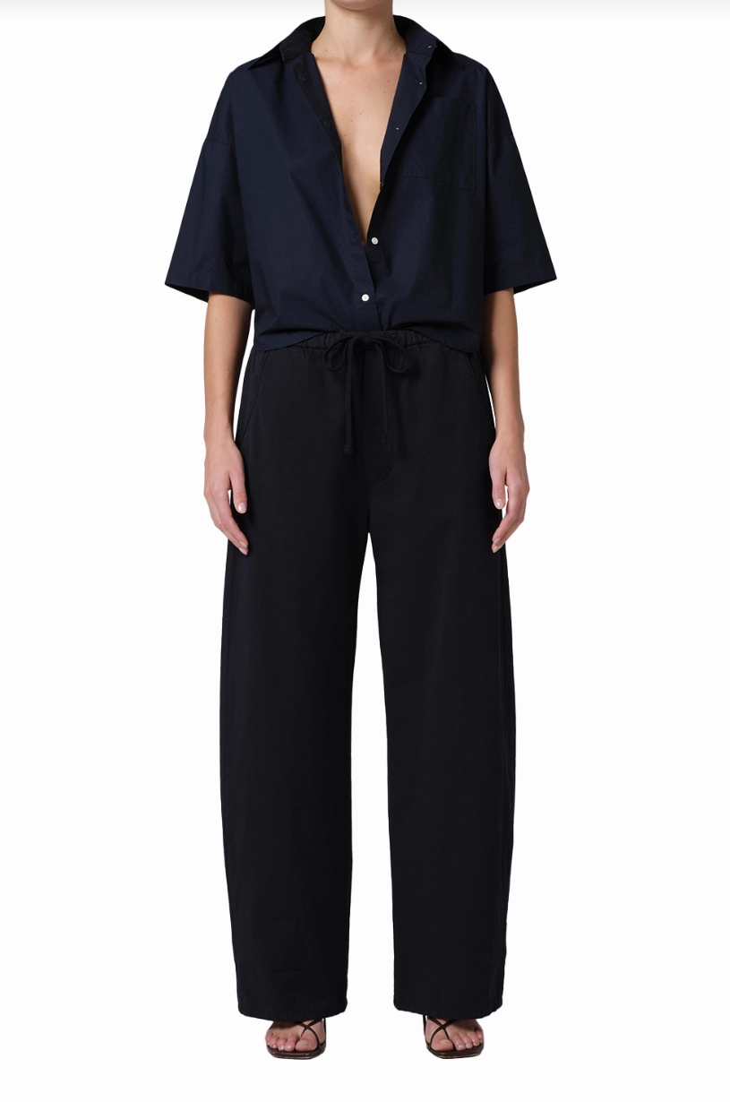 Aurora Pull-On Pant in True Navy Flat waistband Travel Style