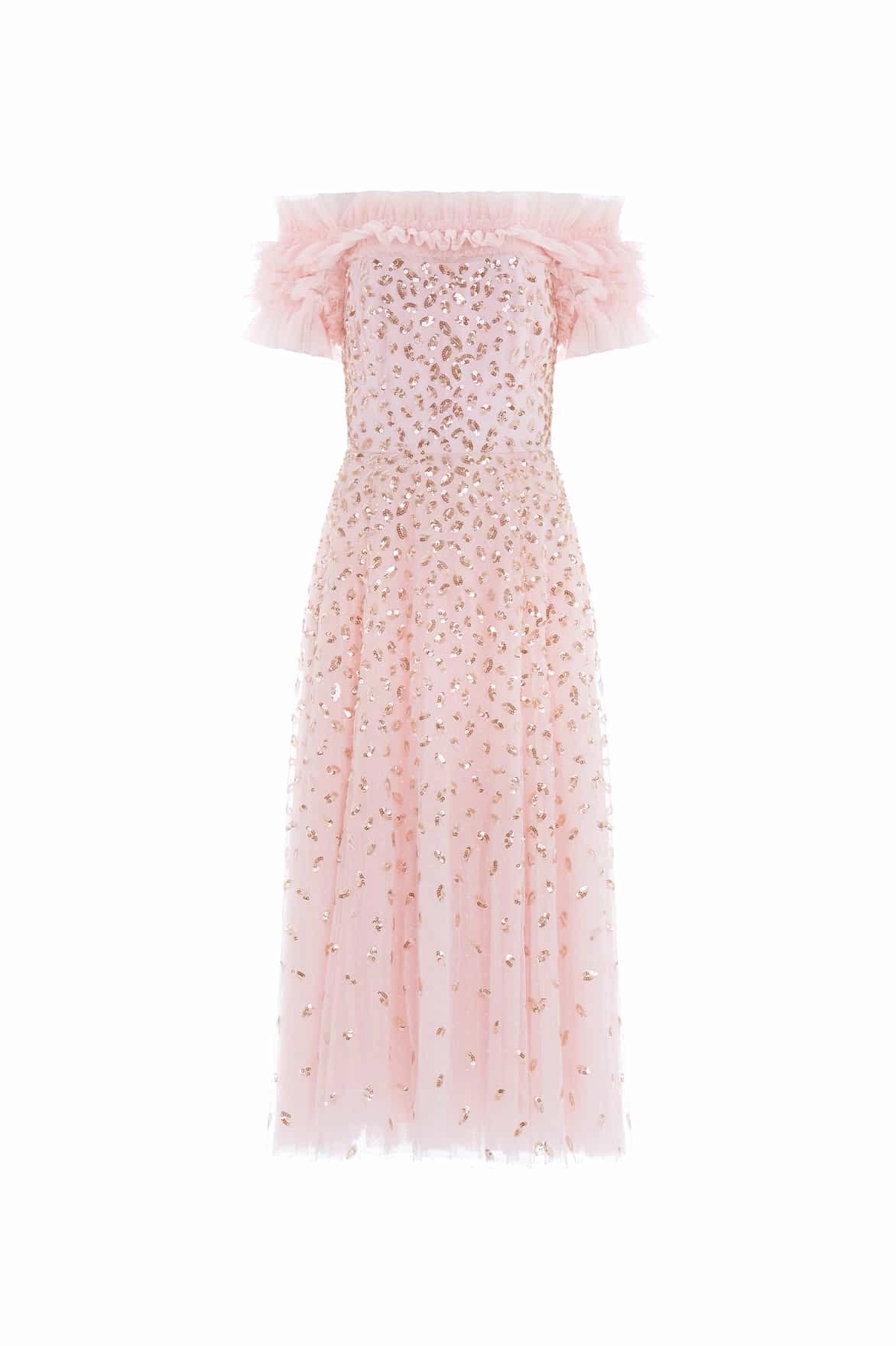 Autumn Leaves Off-Shoulder Ballerina Dress Travel-Essential Silky Mood