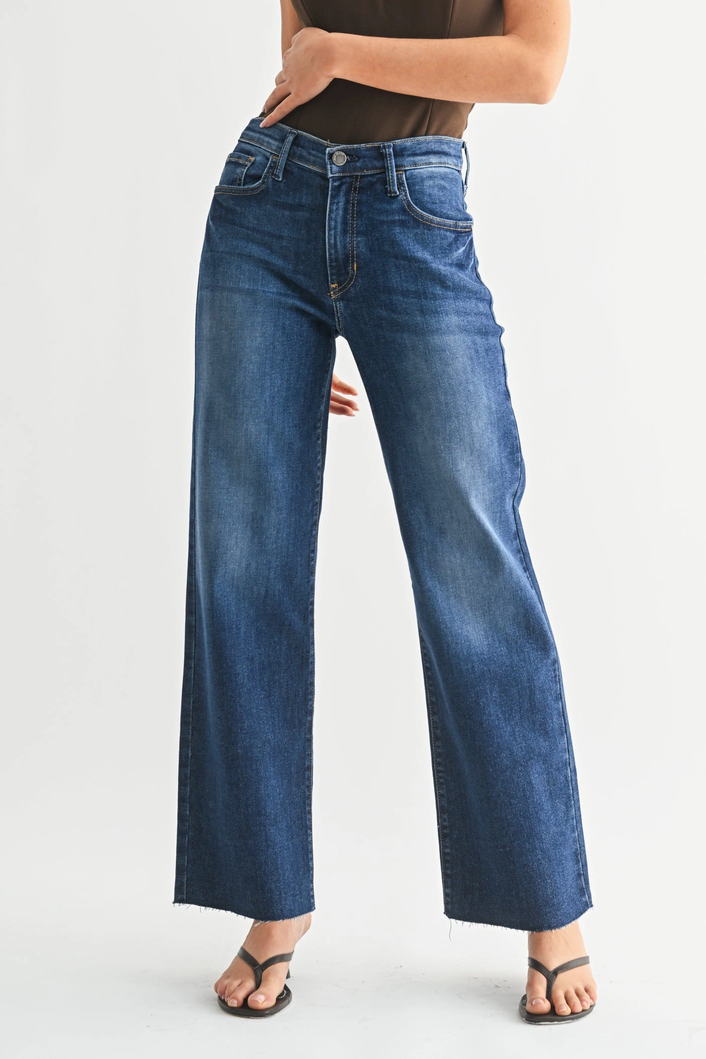 AVA SLIM PALAZZO JEANS Seamless Pocket Design Light Wear
