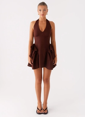 Avalo Mini Dress - Chocolate