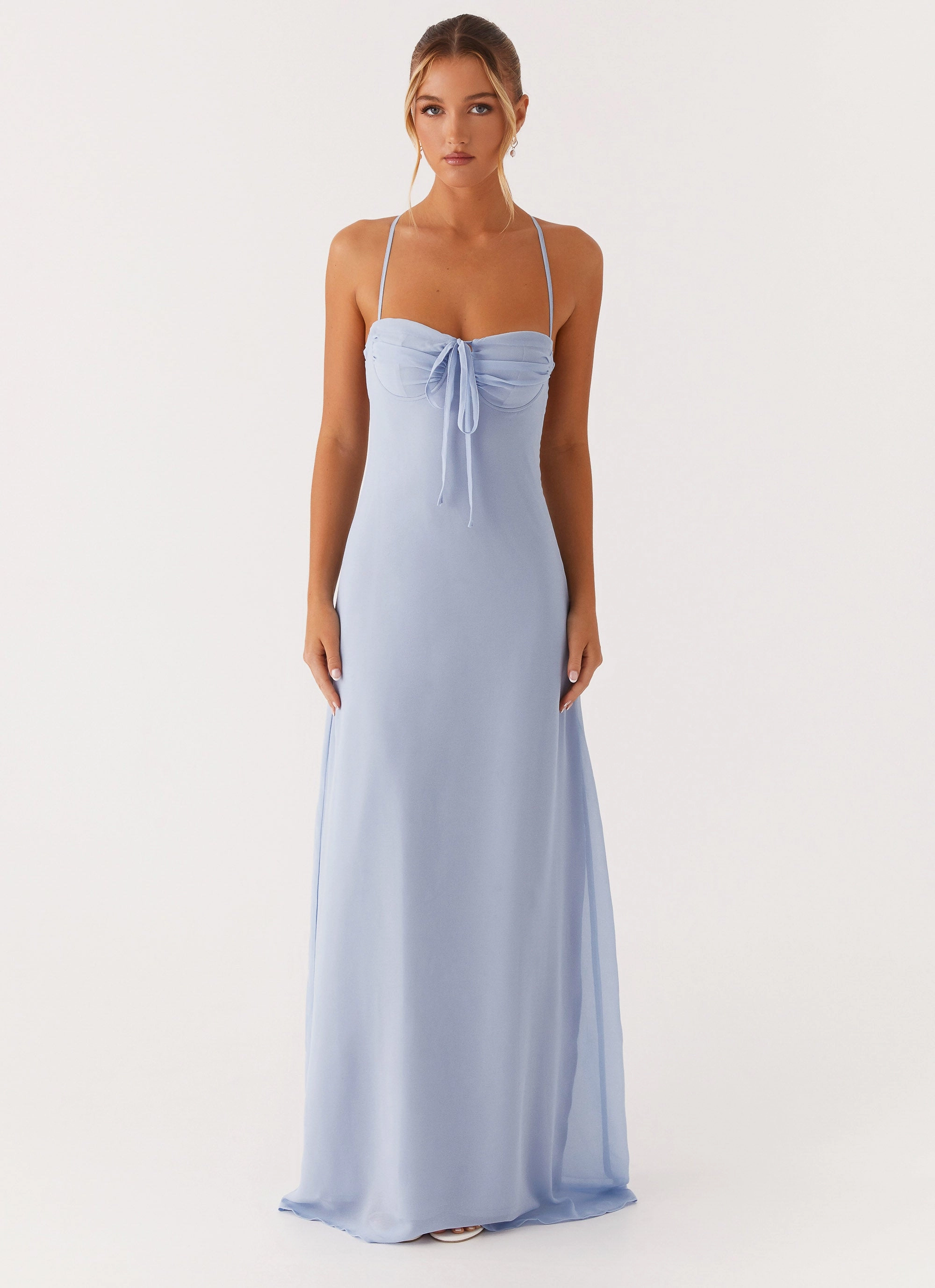 Aveline Bustier Maxi Dress - Blue