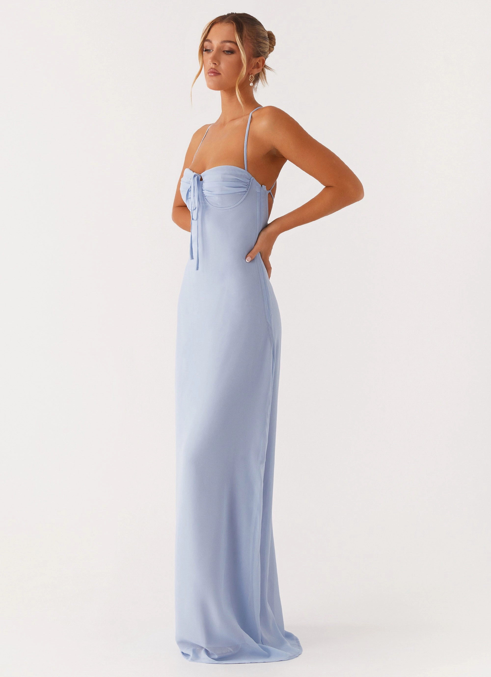 Aveline Bustier Maxi Dress - Blue
