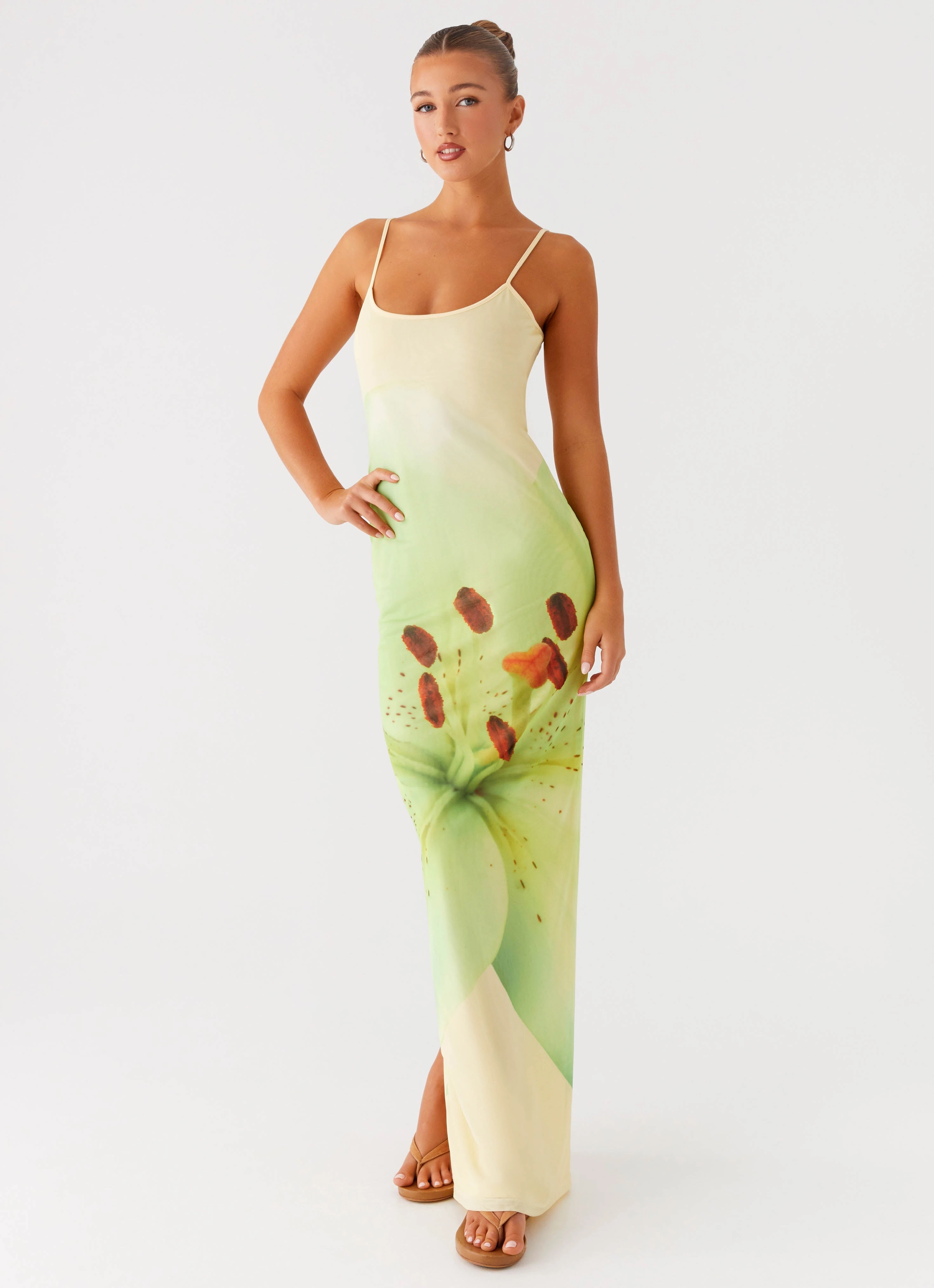 Bad News Mesh Maxi Dress - Yellow Lily