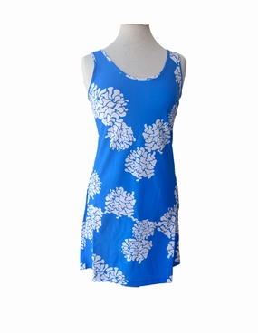 Sleek Drape Bali Tank Dress Geranium/White