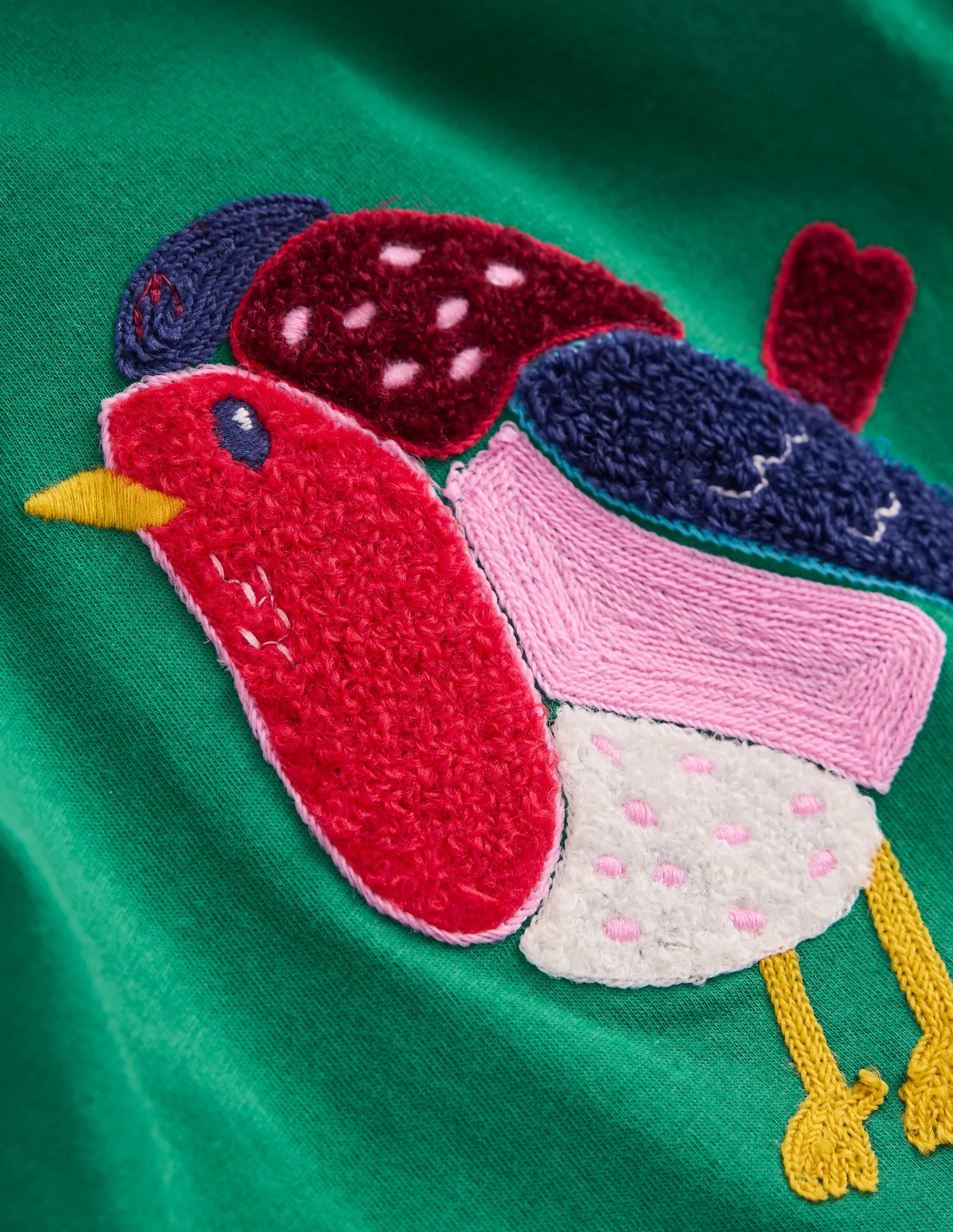 Casual and cool Tear Resistant Long Sleeve Boucl T-shirt-Pine Green Robin