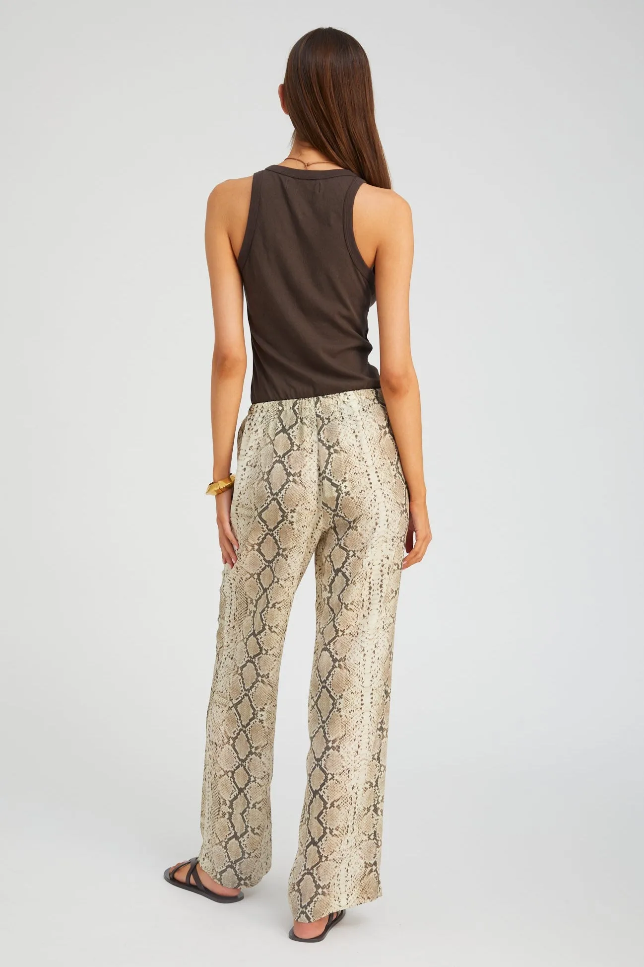 Quick Comfort Fit Comfortable fit Beige Snakeskin Silk Kauai Pants