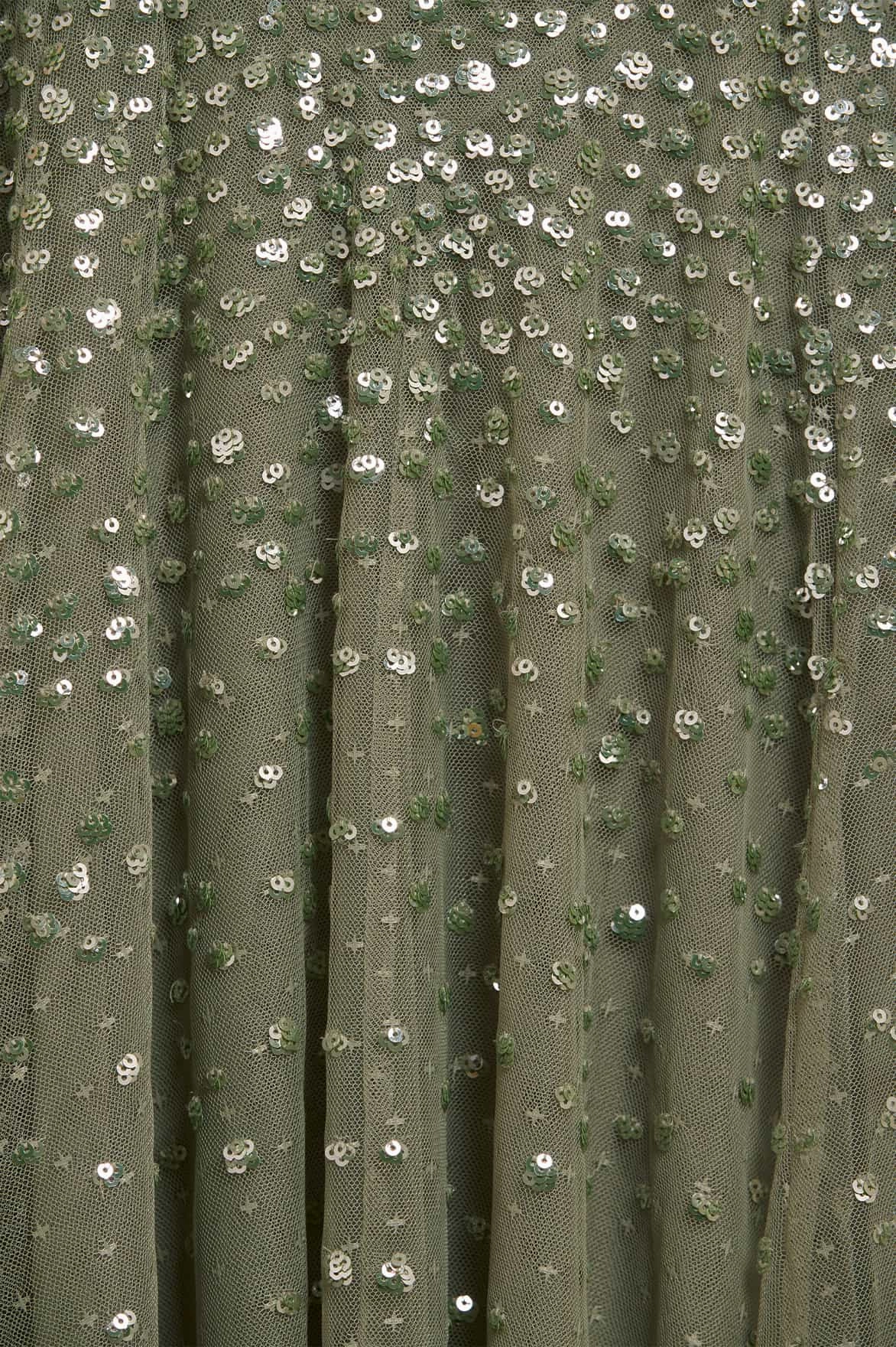 Travel Vibe Dappled Sequin Cape Ankle Gown