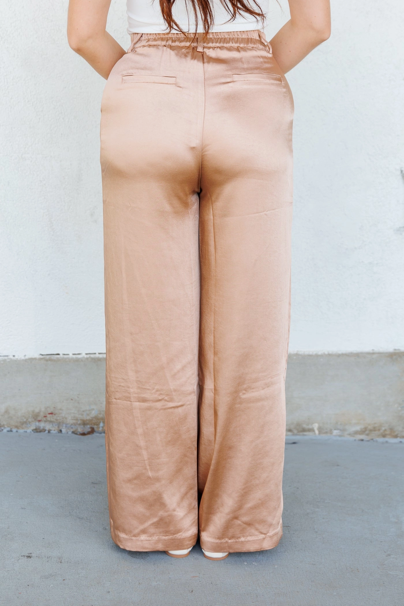 BELLE SATIN PANTS Trendy Cut Layered Style