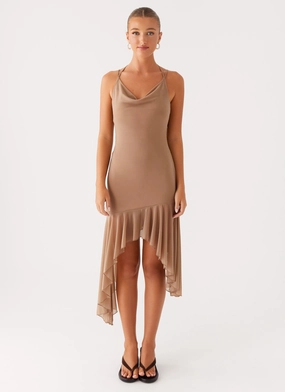 Bessie Midi Dress - Beige