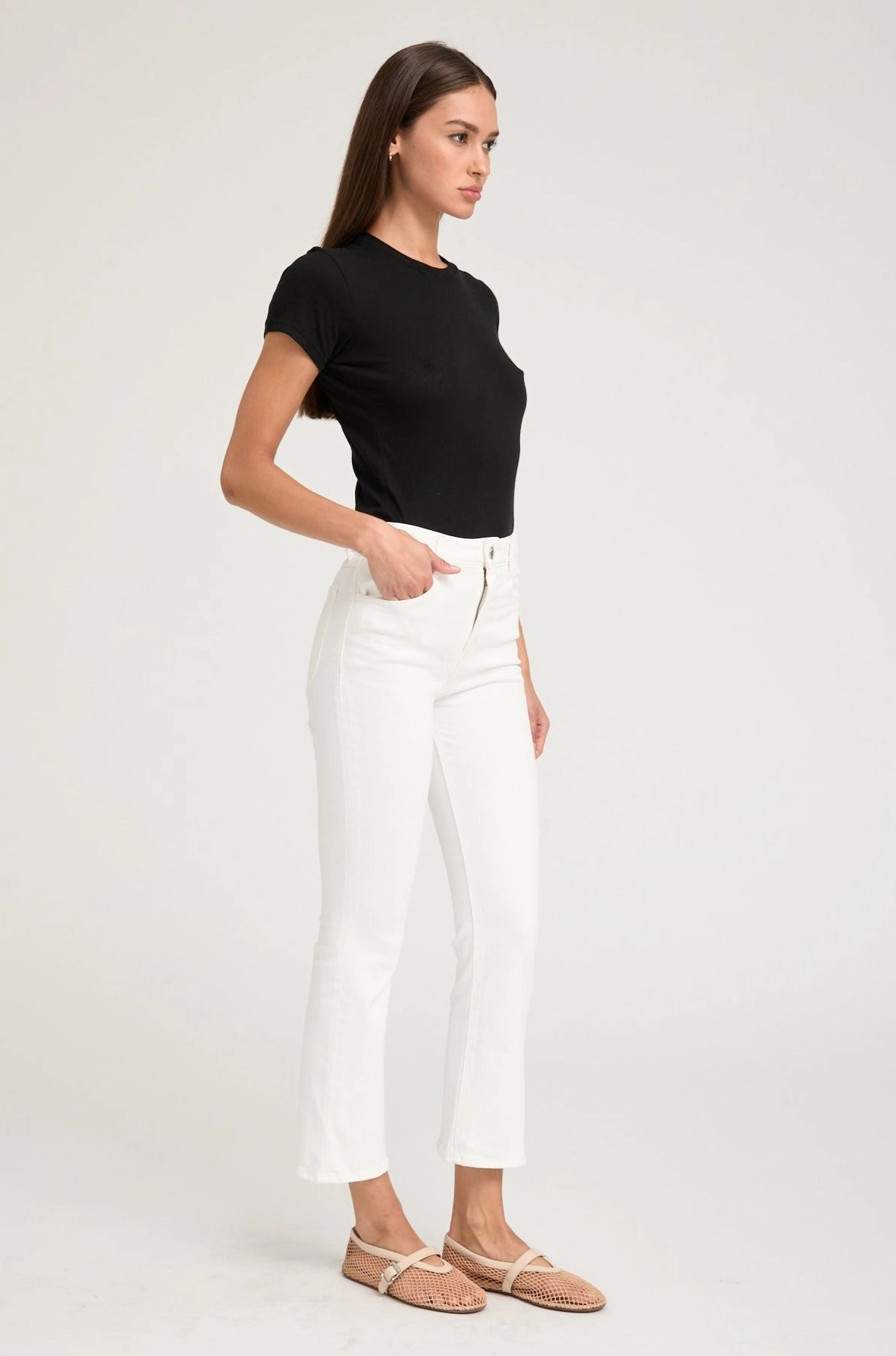 Ventilated Panels Billie Crop Flare Denim