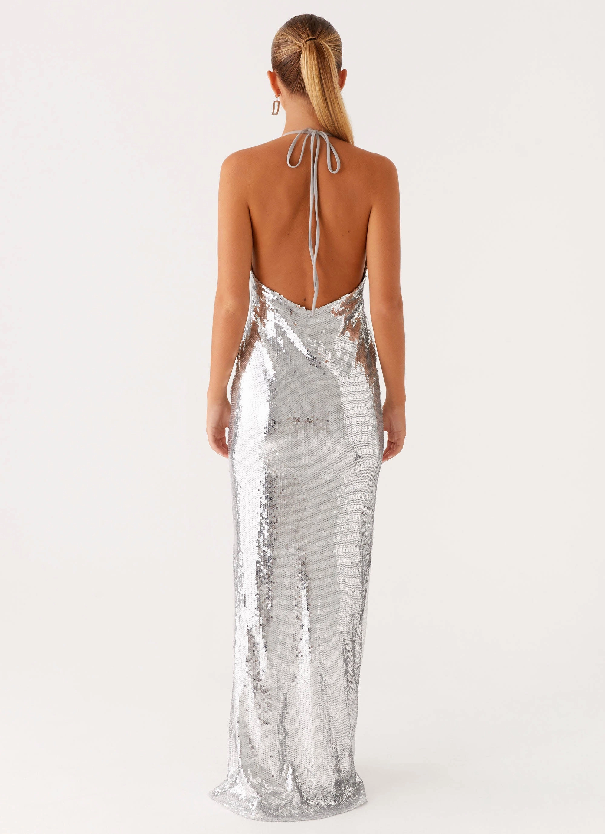 Billions Sequin Maxi Dress - Mirror Silver