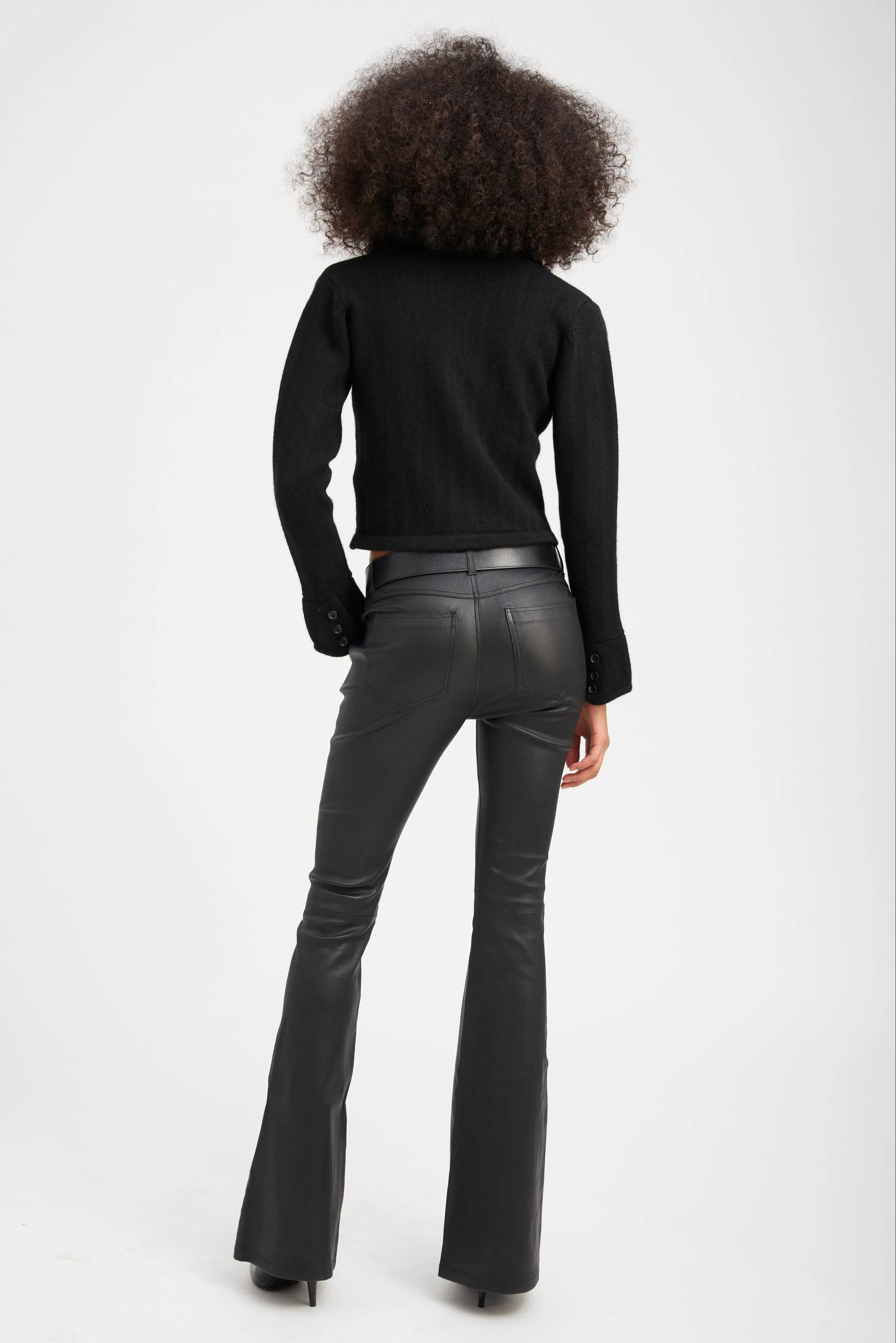 Black Cashmere Collared Cardigan Lightweight pullover QuickDry Texture