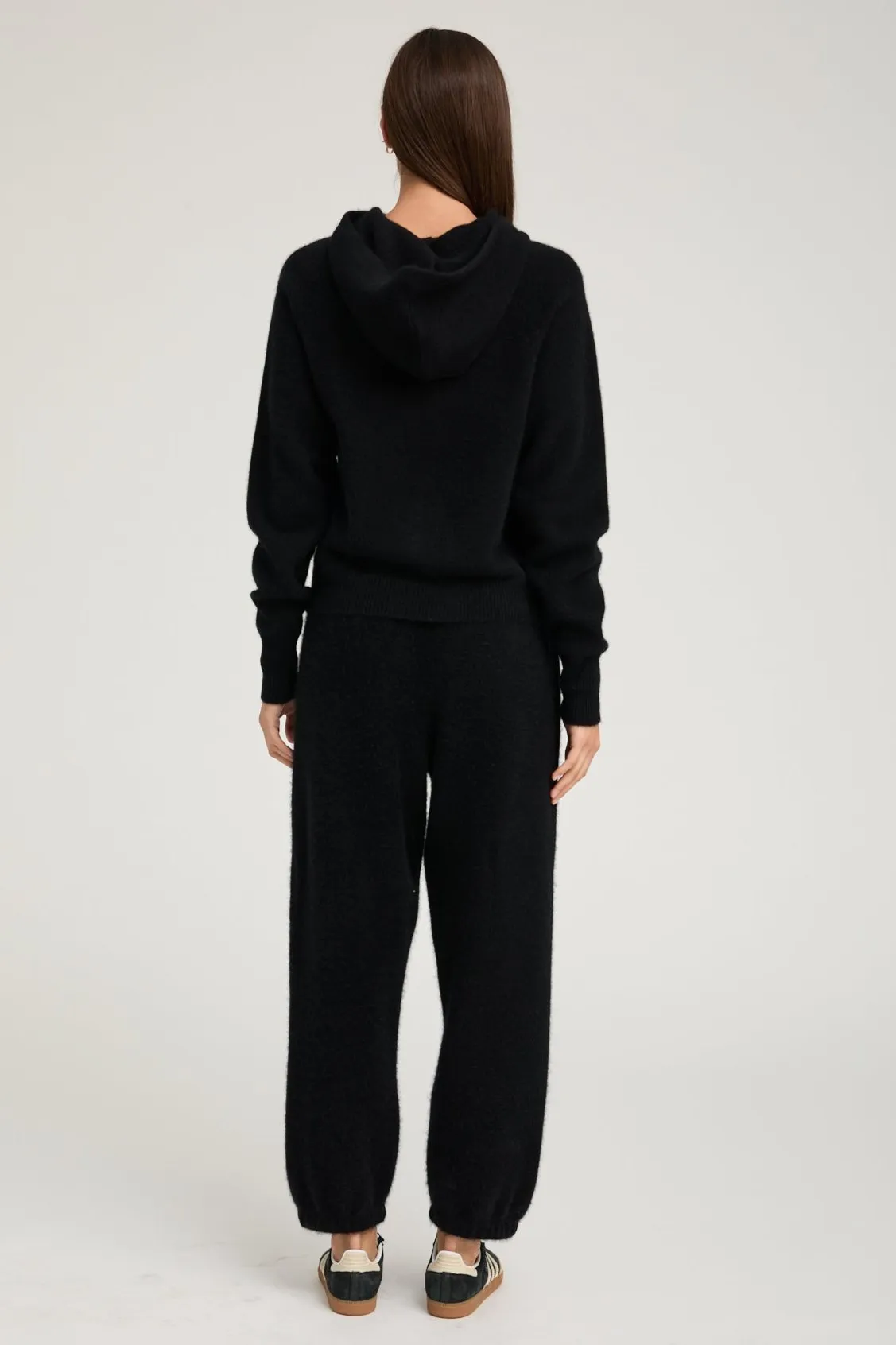 Black Cashmere Sweatpants Stretchable Blend