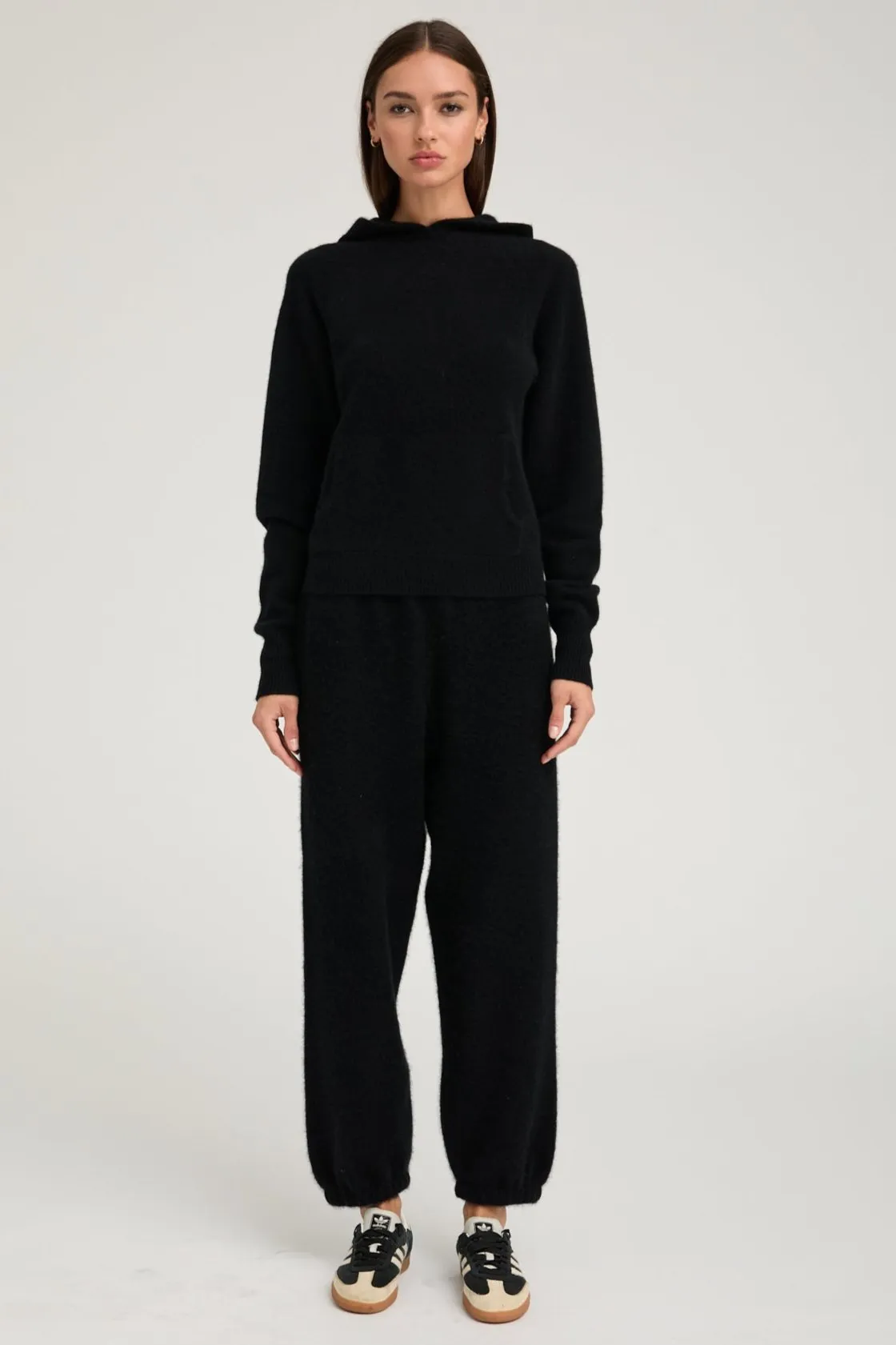 Black Cashmere Sweatpants EcoFriendlyTexture Sustainable Material Blend