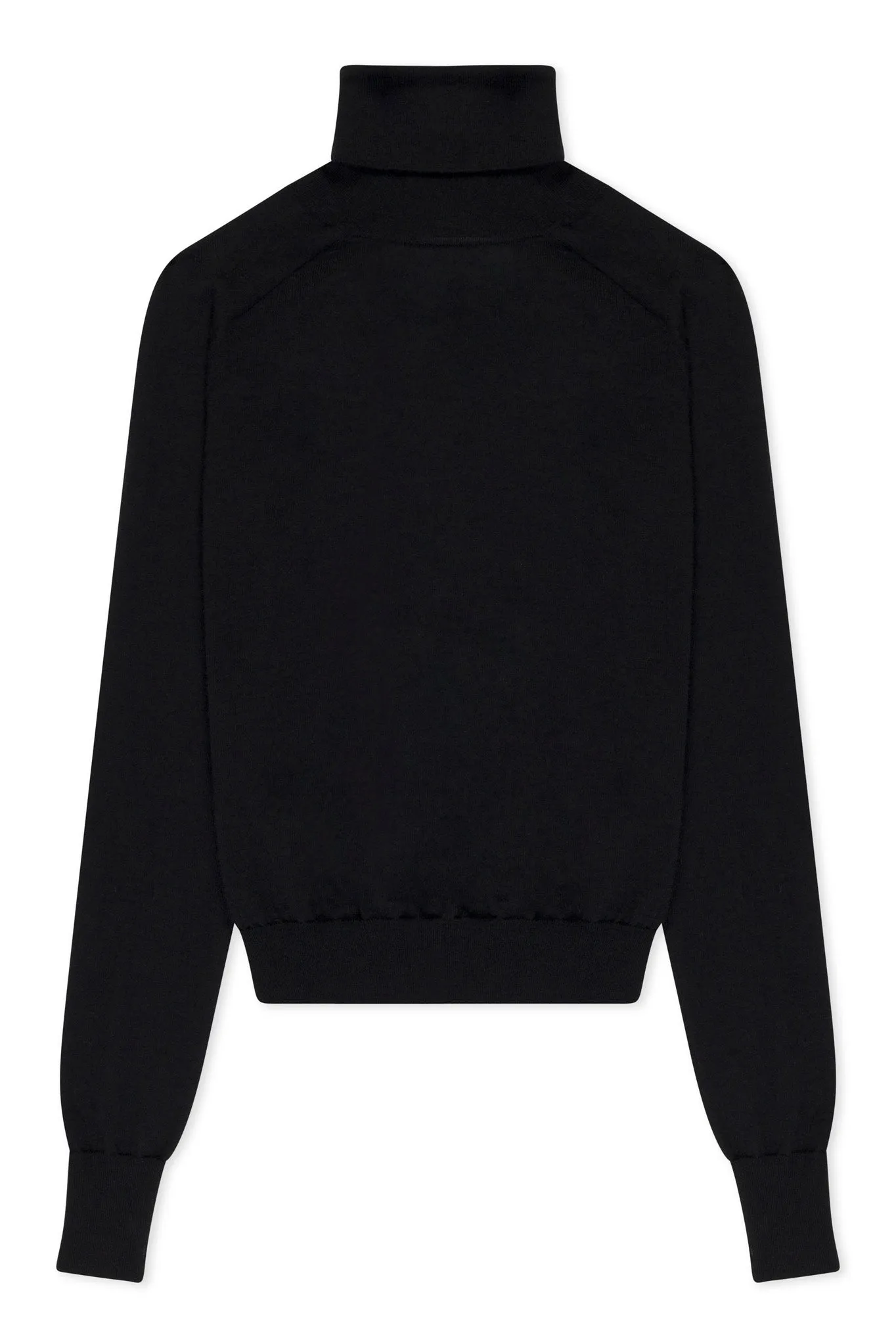 WrinkleFree Structure Black Cashmere Turtleneck Sweater