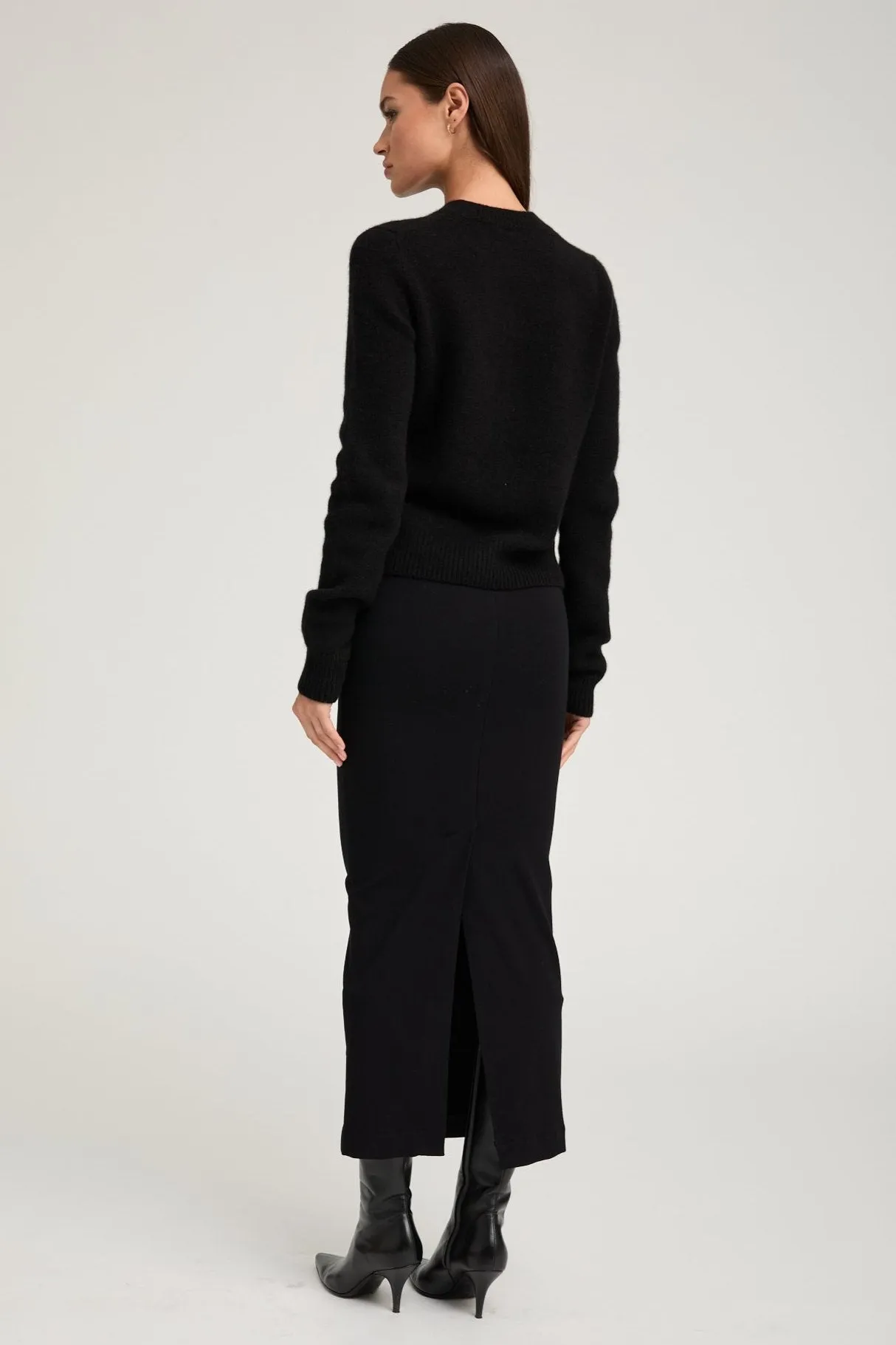 Black City Tube Skirt Sheer Overlay Odor control