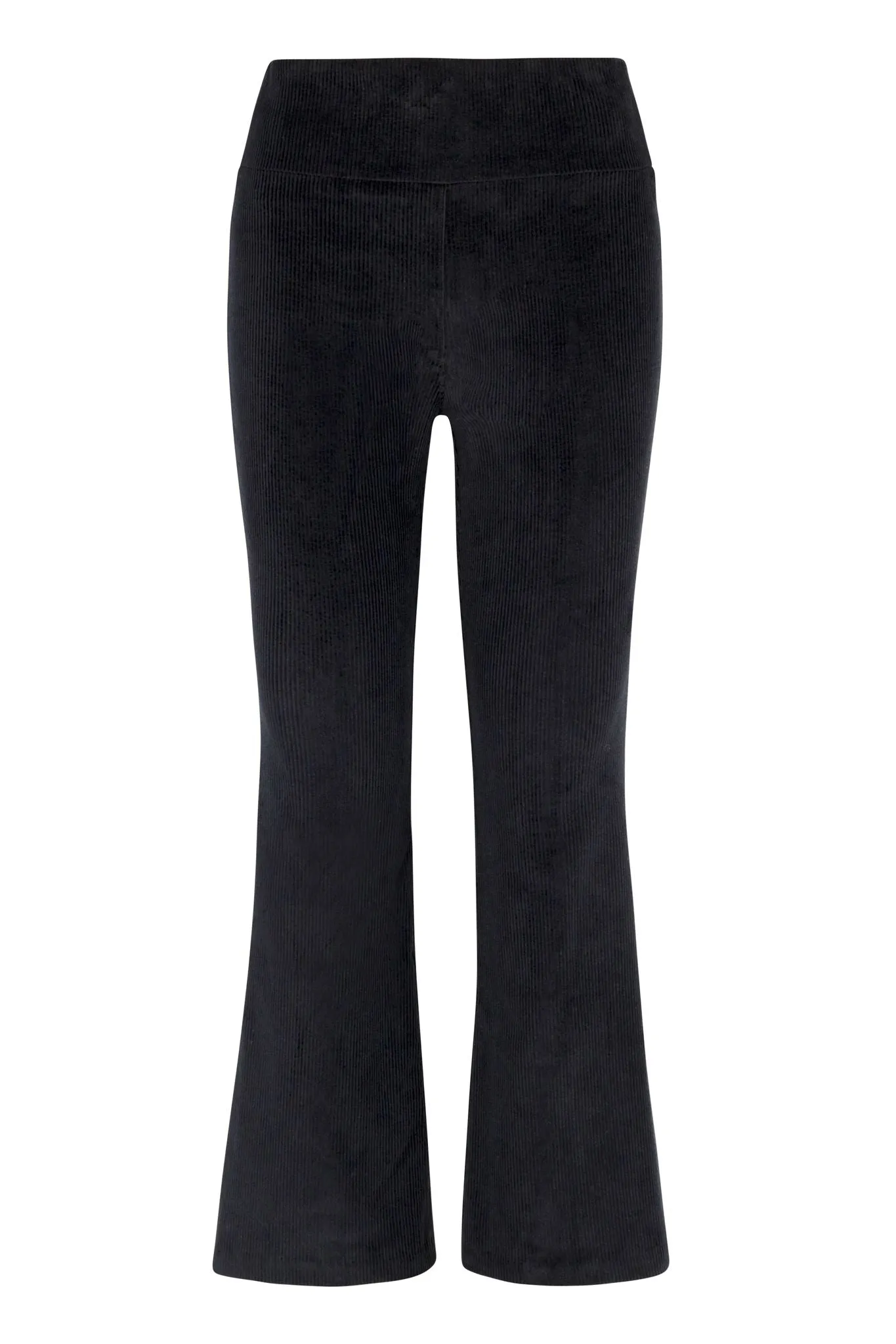 Black Corduroy Ankle Flare Pants All Day Wear Comfort