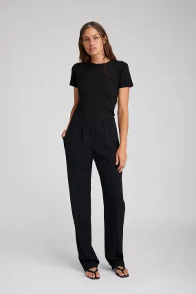 Black Crepe Pintuck Trouser Comfy Material