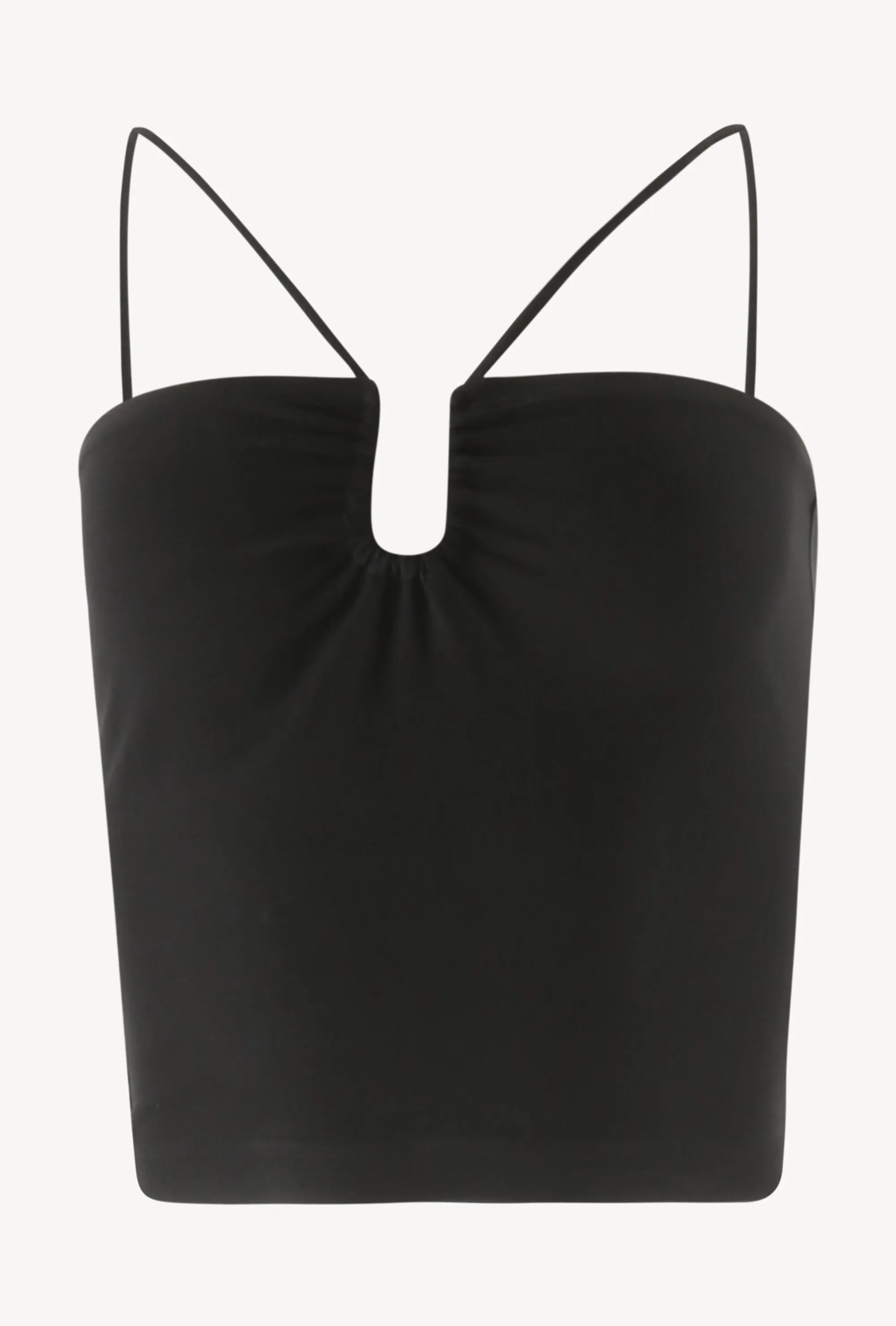 Black Crepe Shirred Top with Wire Eco Friendly Material