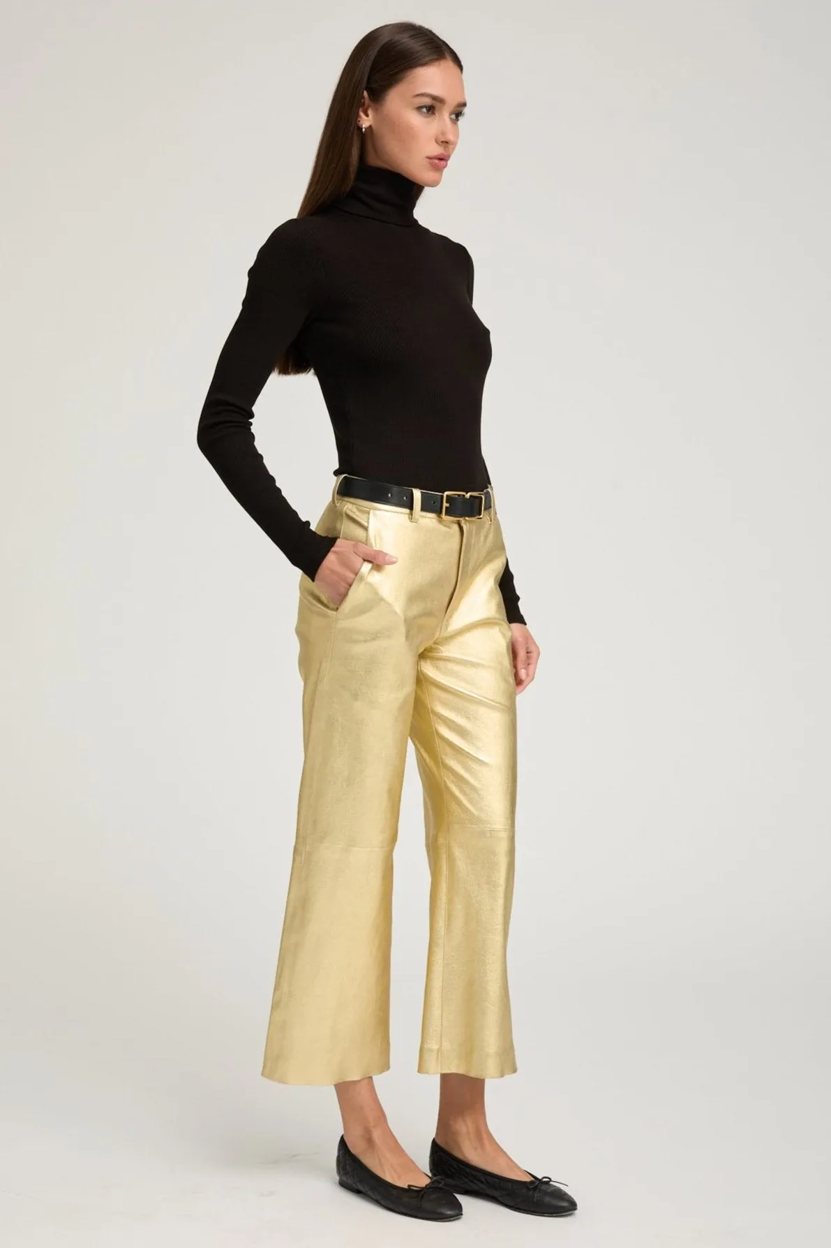 Timeless Cut Black Rib Long Sleeve Turtleneck