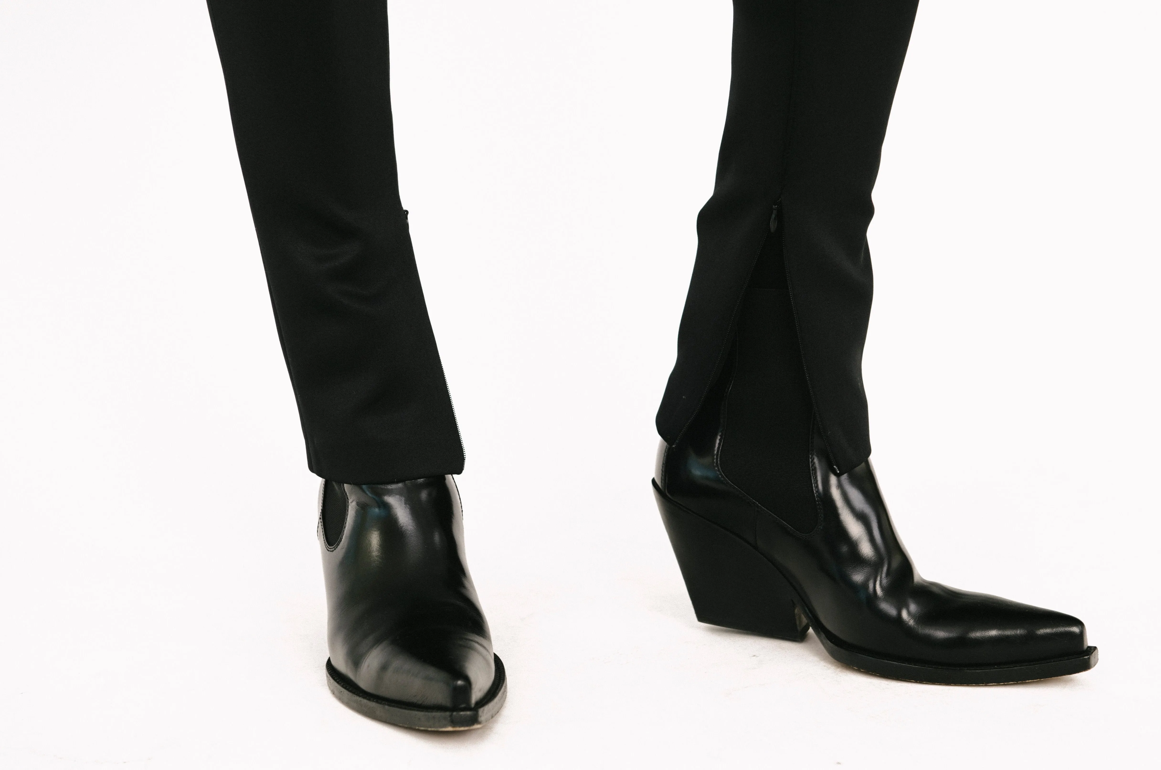 Everyday Wear Travel Friendly Black Scuba Ankle with Zipper