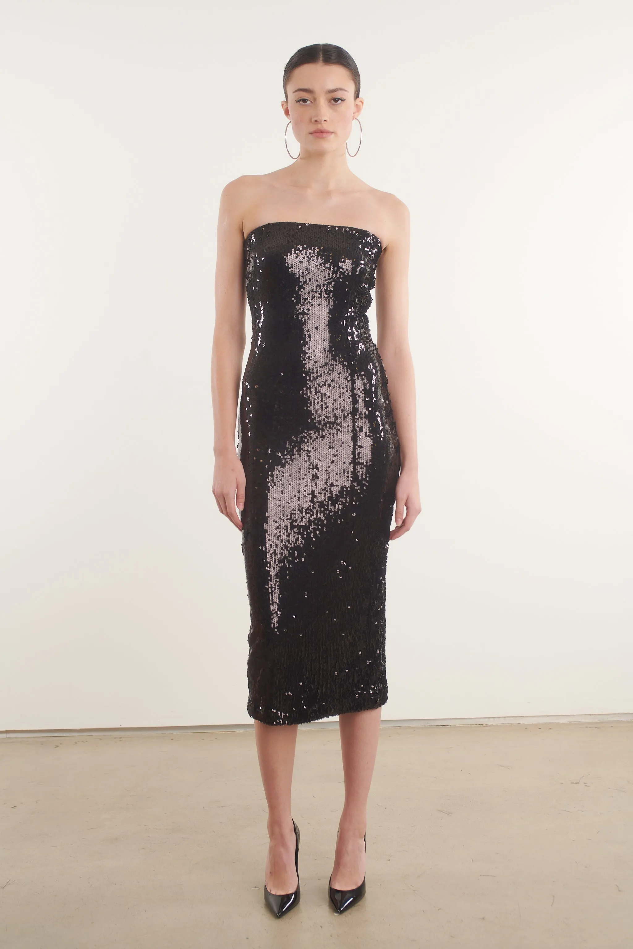 Black Sequin Tube Dress Walk Easy Soft Vibes