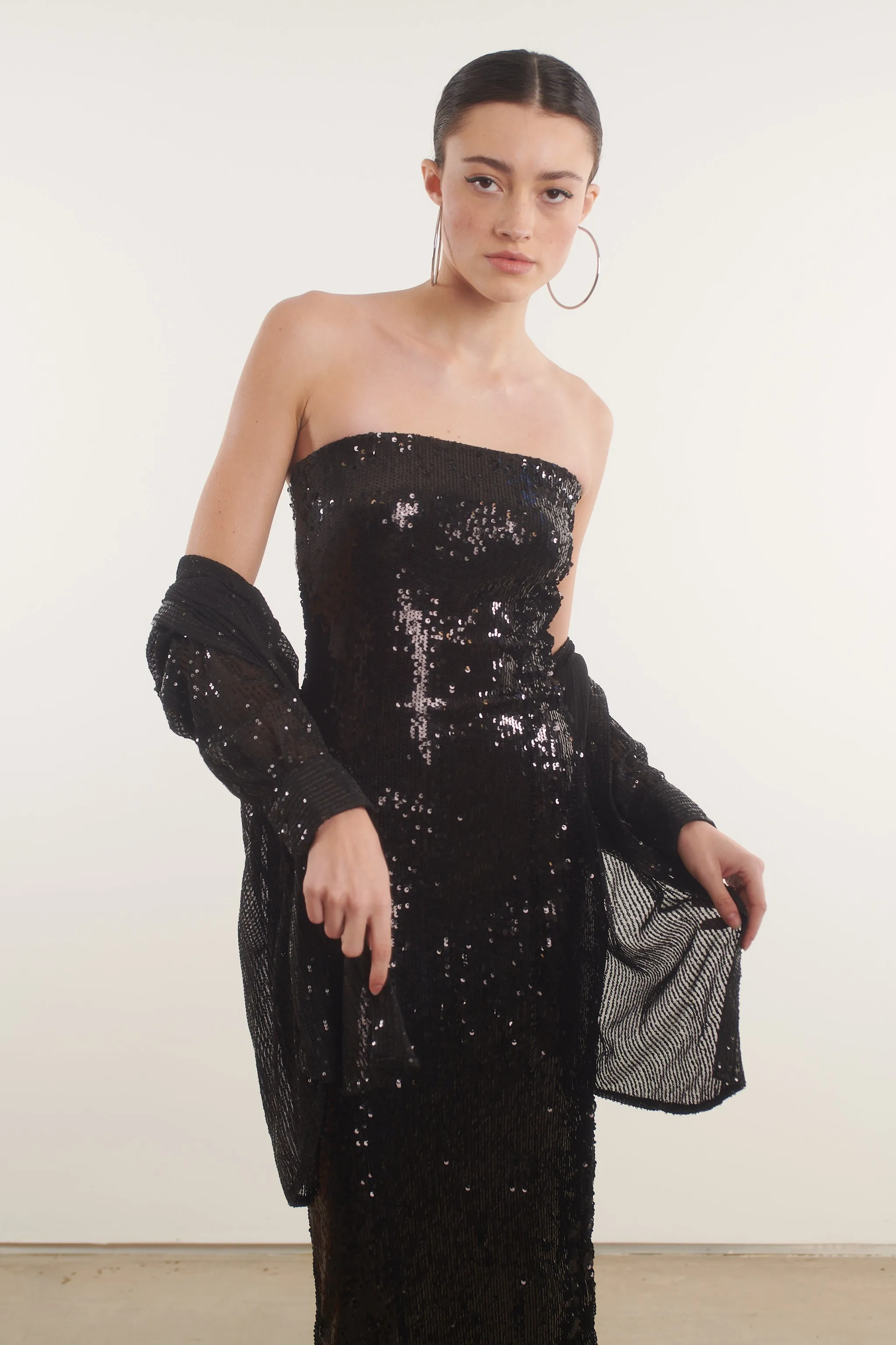 Black Sequin Tube Dress Soft Stitch