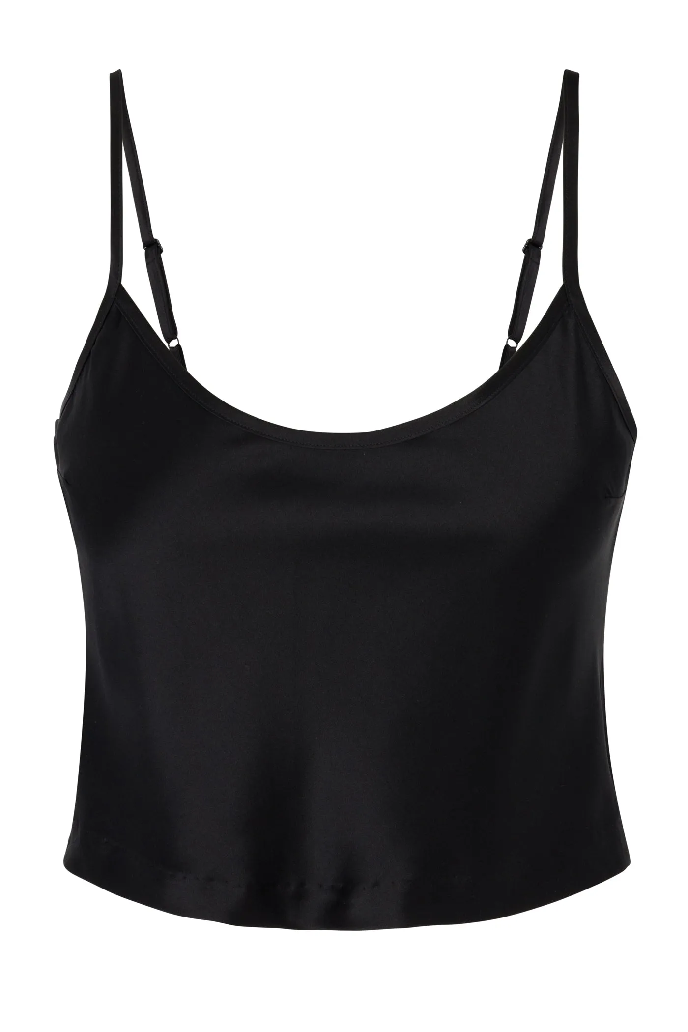 Black Silk Cropped Cami Hot Weather