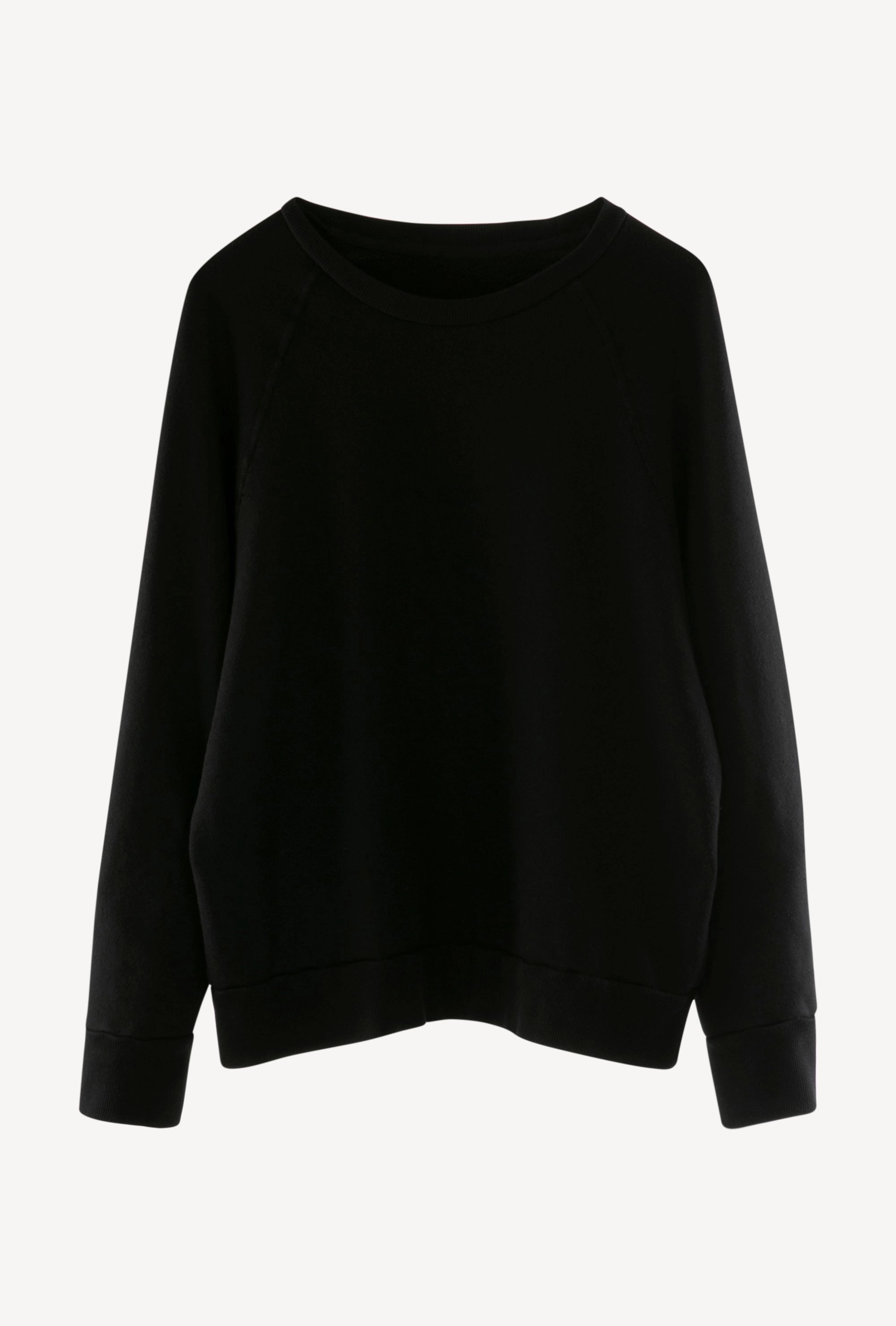 Black Raglan Sweater Airflow Vents NonRestrictive Cut