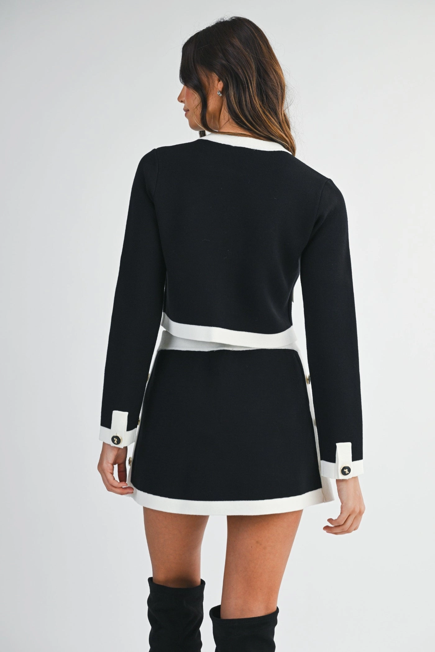 BLAIR KNIT MINI SKIRT gentle style Glossy Texture